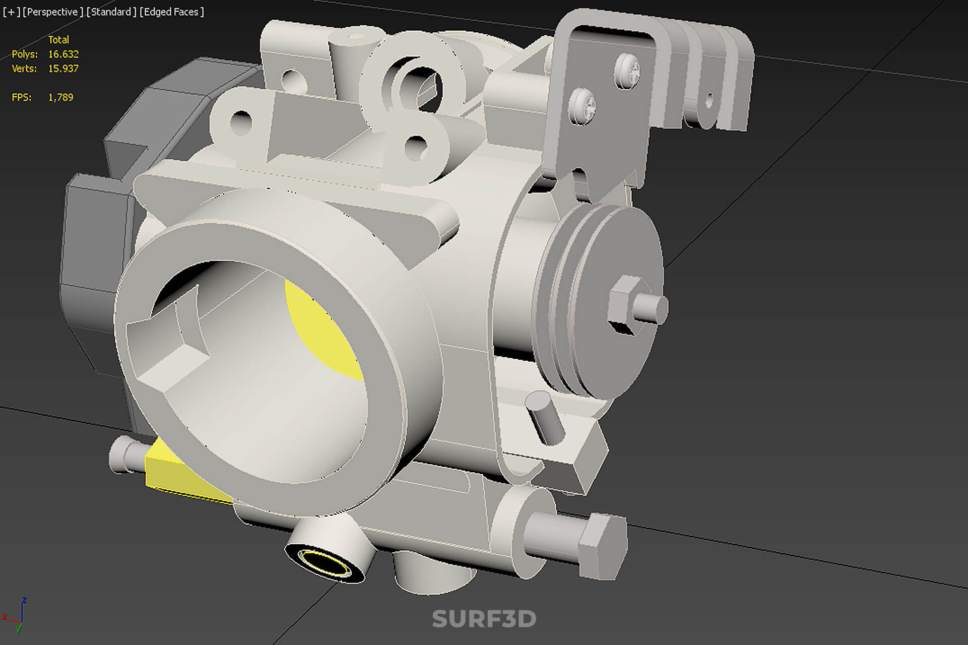 Throttle Body Electronic Fuel Injection EFI Air Intake Valve 3D Model