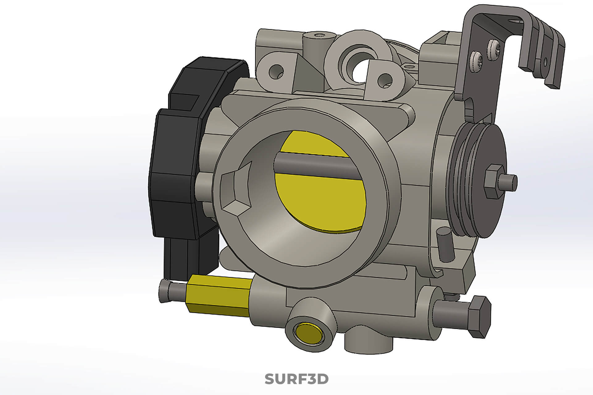 Throttle Body Electronic Fuel Injection EFI Air Intake Valve 3D Model