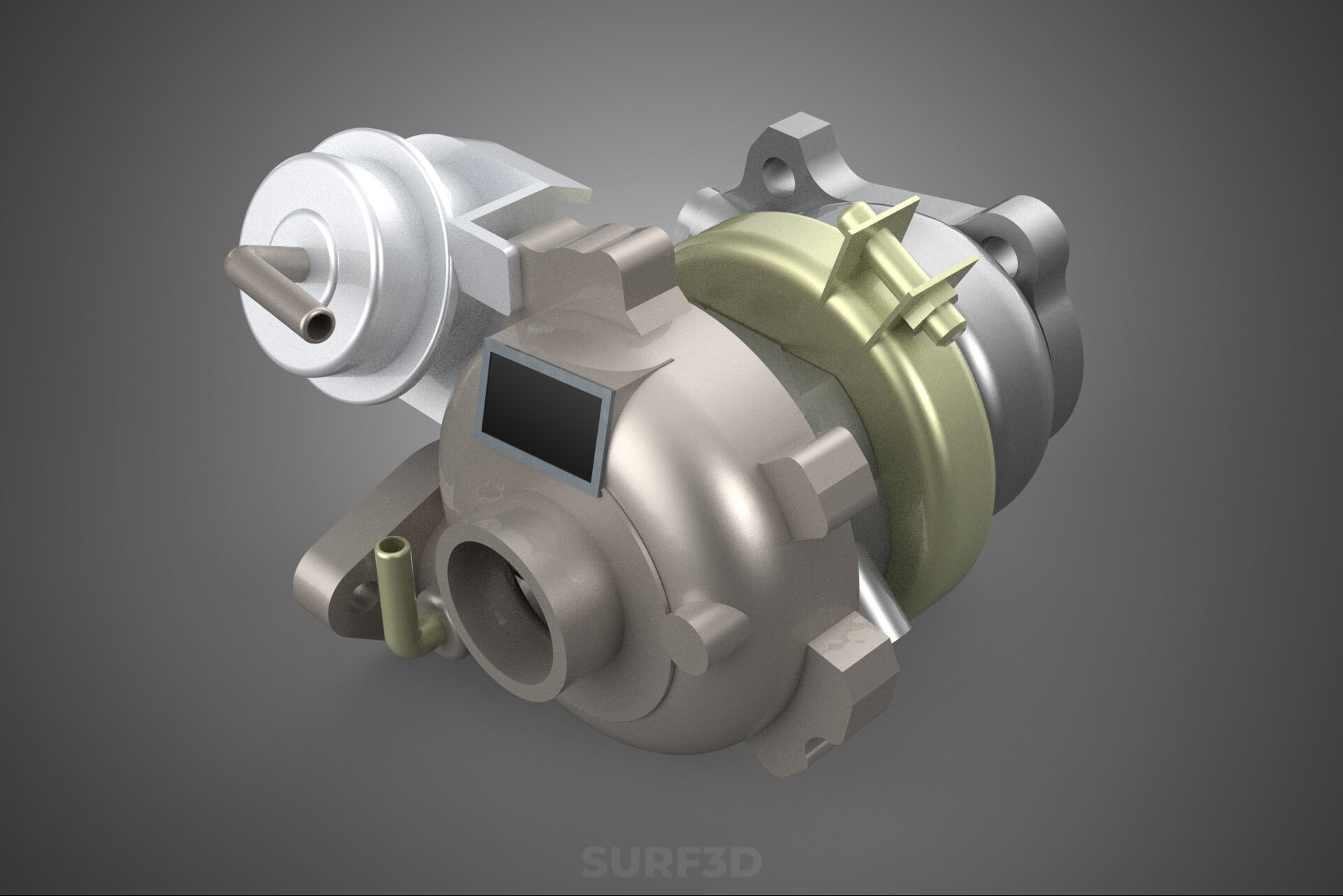 Turbo Turbocharger Blower Turbine Compressor Boost Engine HP 3D Model
