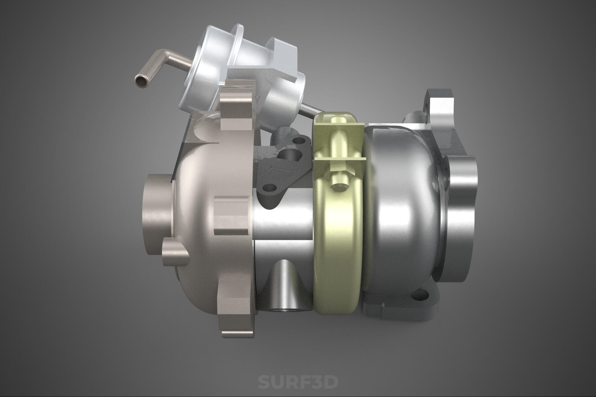 Turbo Turbocharger Blower Turbine Compressor Boost Engine HP 3D Model