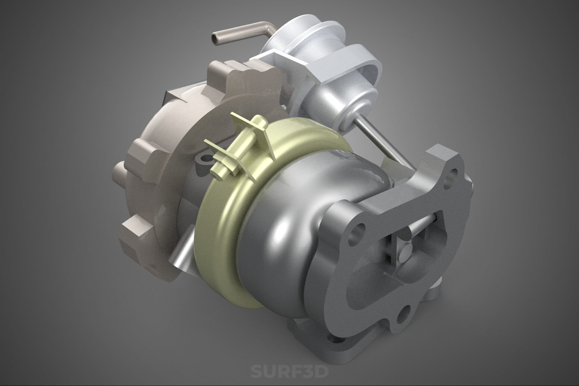Turbo Turbocharger Blower Turbine Compressor Boost Engine HP 3D Model