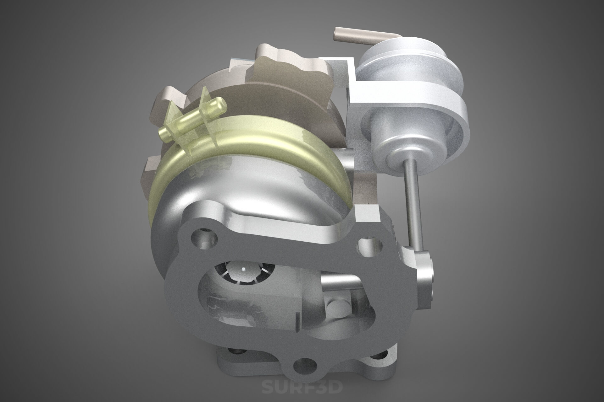 Turbo Turbocharger Blower Turbine Compressor Boost Engine HP 3D Model