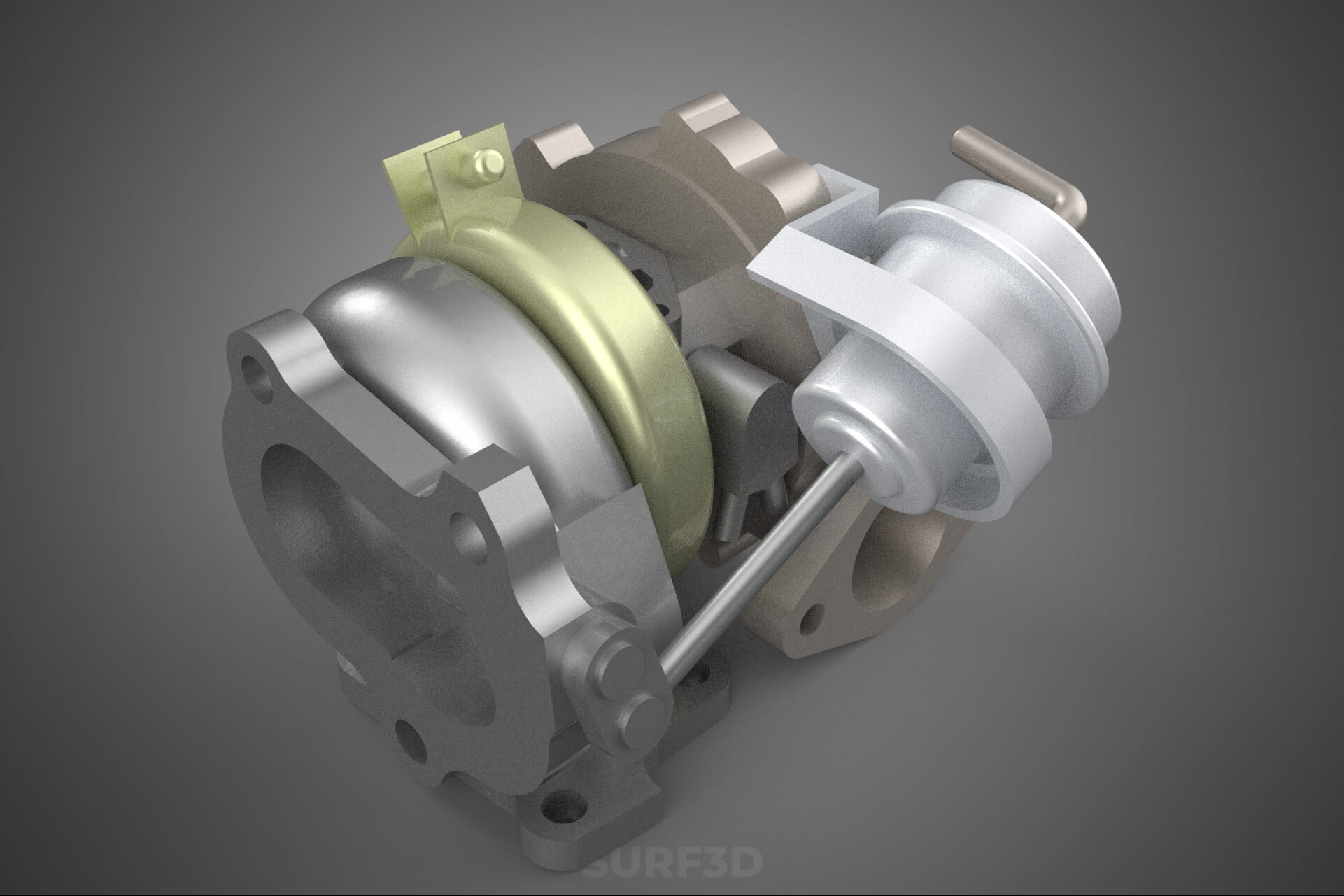 Turbo Turbocharger Blower Turbine Compressor Boost Engine HP 3D Model