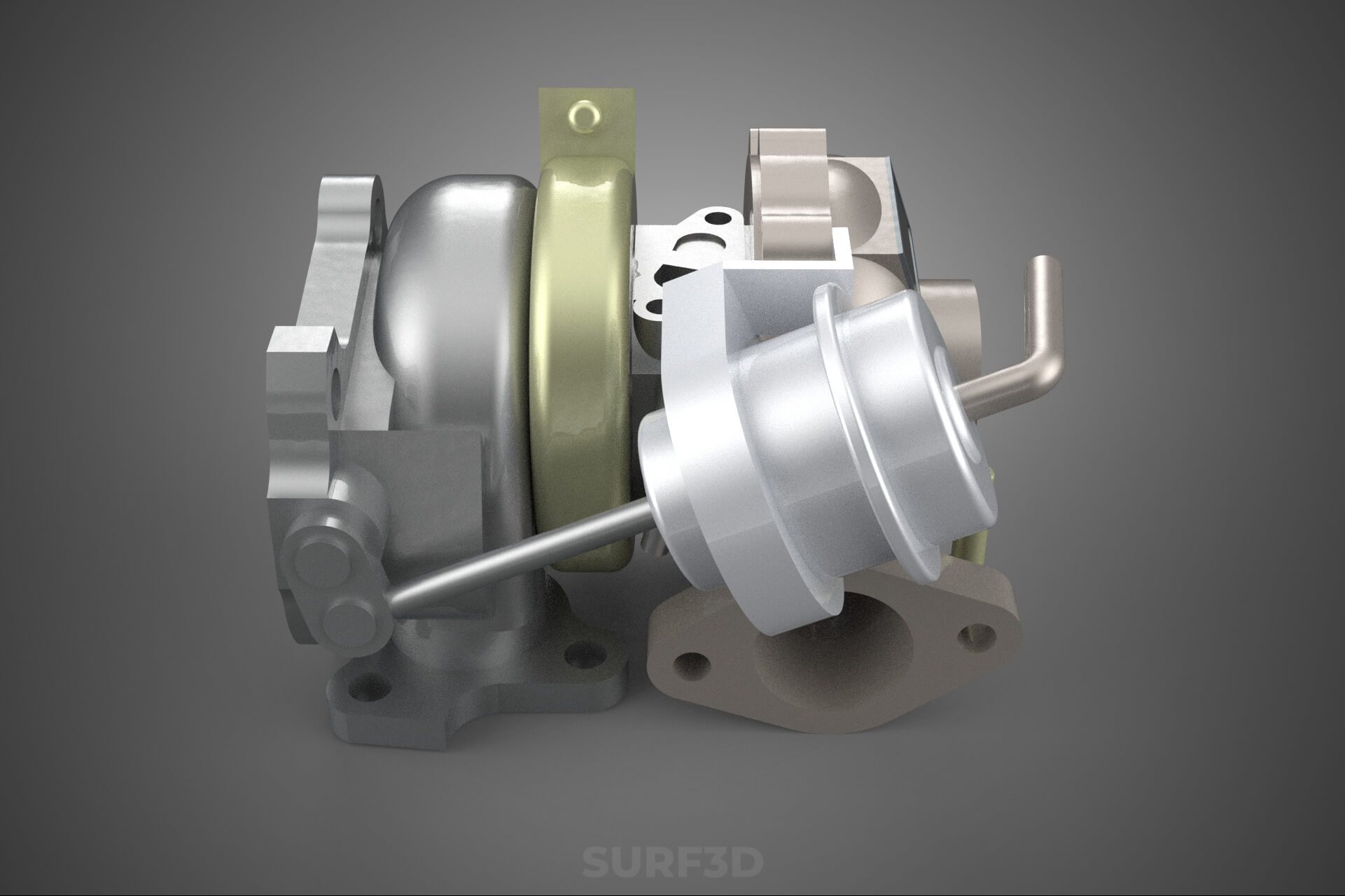 Turbo Turbocharger Blower Turbine Compressor Boost Engine HP 3D Model