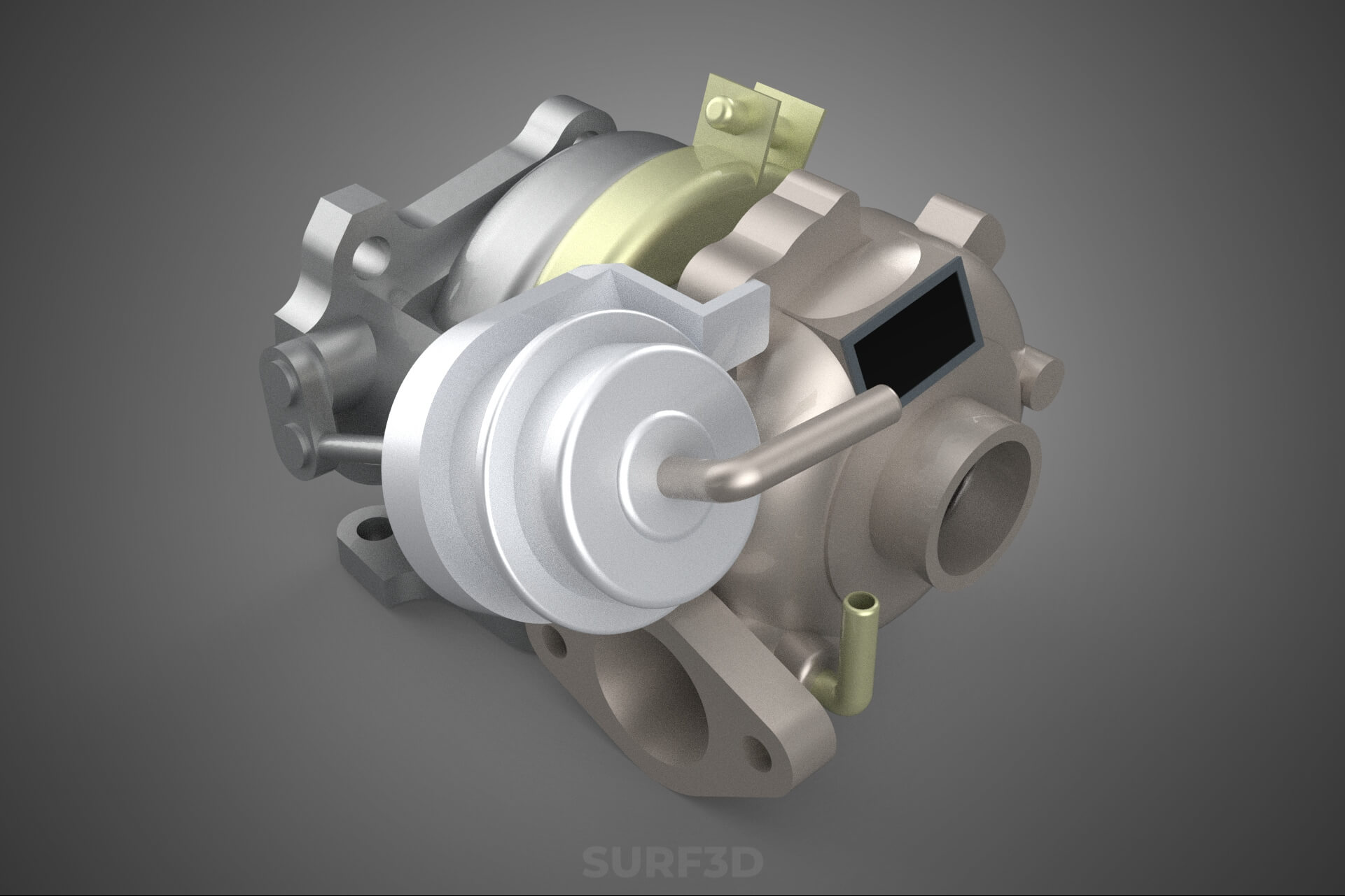 Turbo Turbocharger Blower Turbine Compressor Boost Engine HP 3D Model