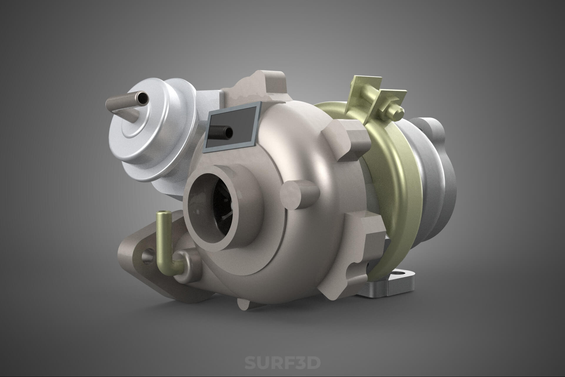 Turbo Turbocharger Blower Turbine Compressor Boost Engine HP 3D Model