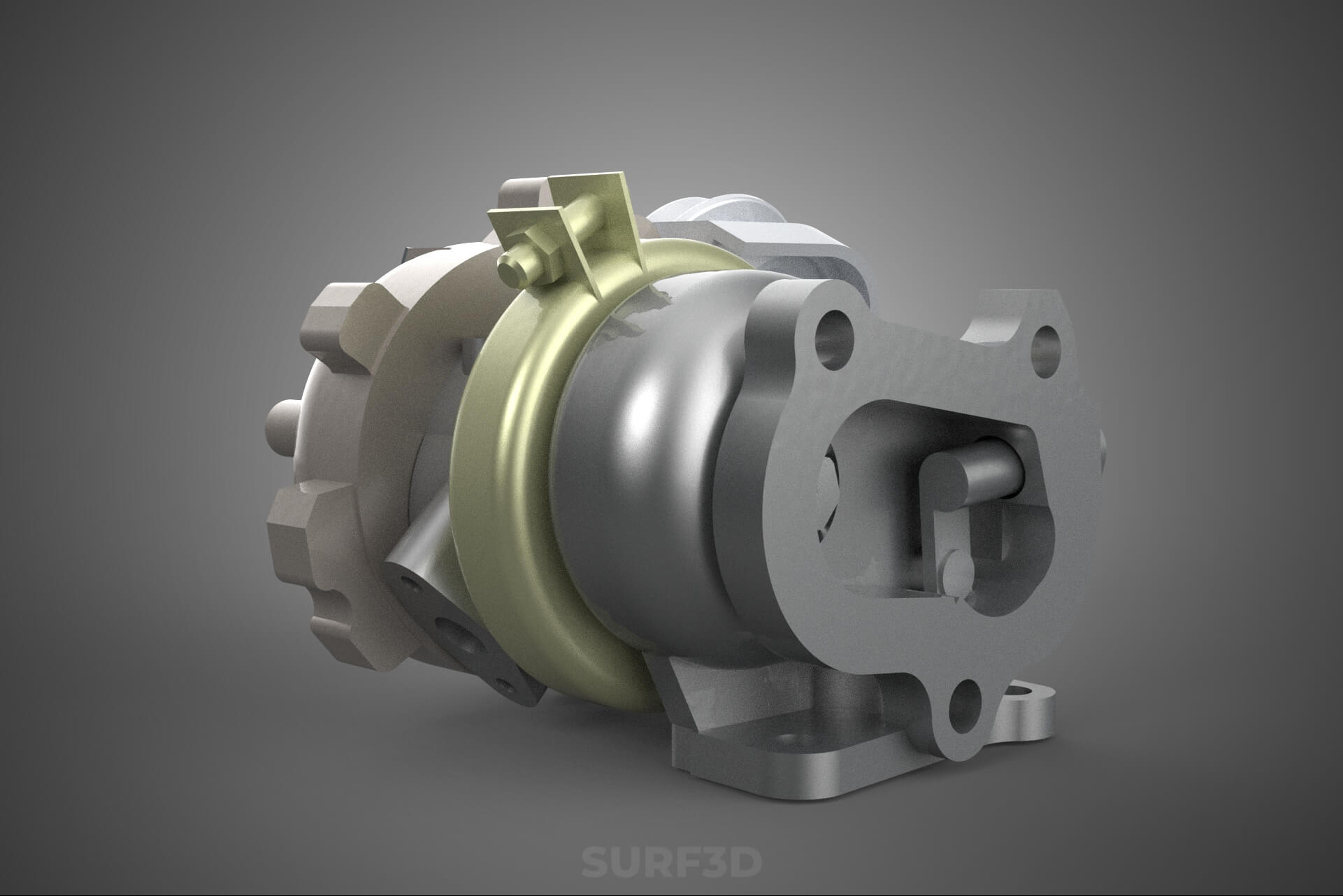 Turbo Turbocharger Blower Turbine Compressor Boost Engine HP 3D Model