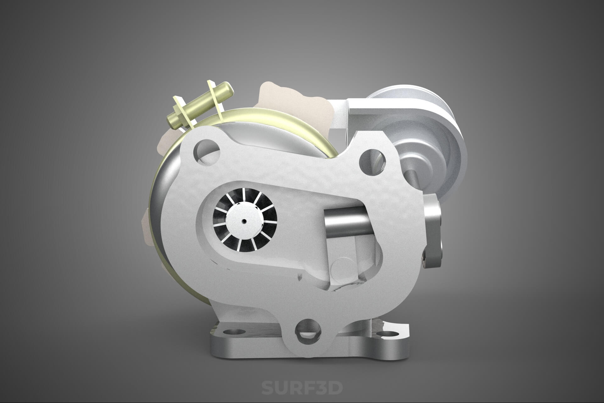 Turbo Turbocharger Blower Turbine Compressor Boost Engine HP 3D Model