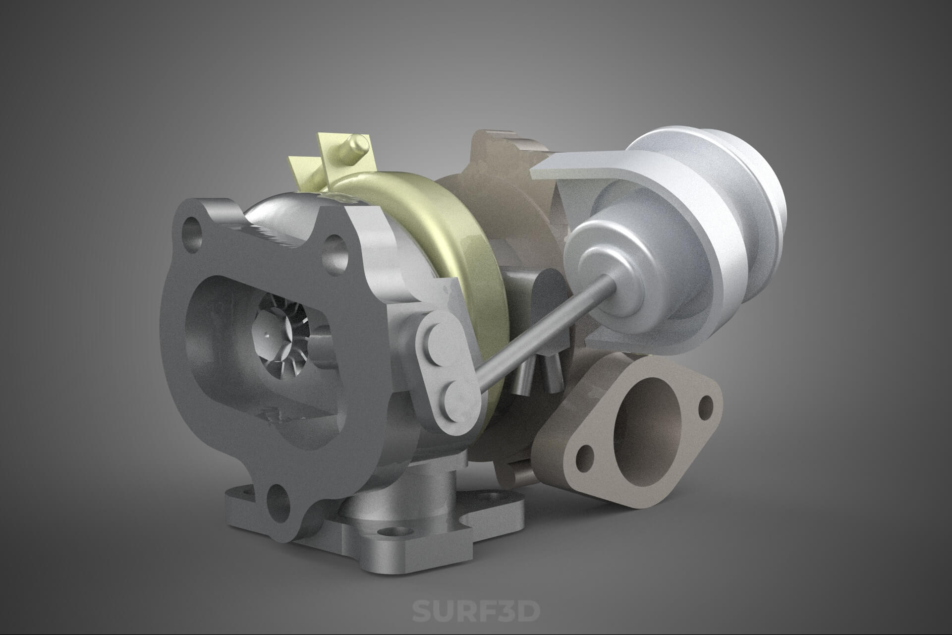 Turbo Turbocharger Blower Turbine Compressor Boost Engine HP 3D Model