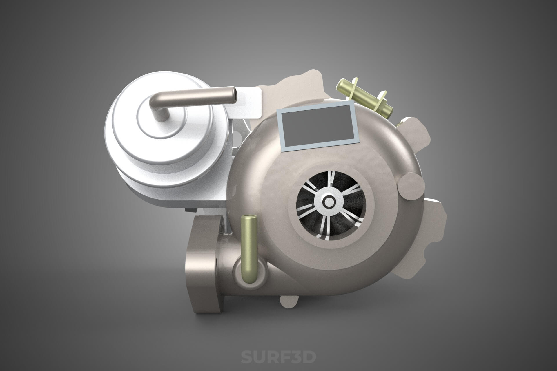 Turbo Turbocharger Blower Turbine Compressor Boost Engine HP 3D Model
