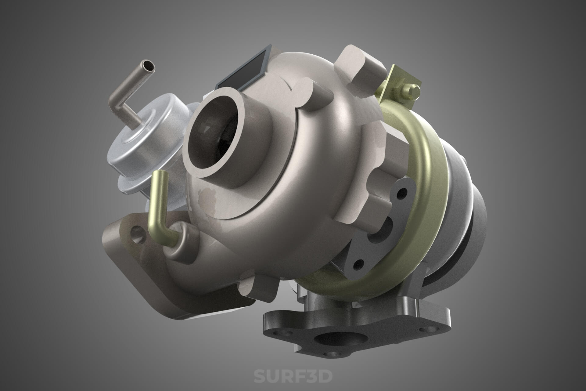 Turbo Turbocharger Blower Turbine Compressor Boost Engine HP 3D Model