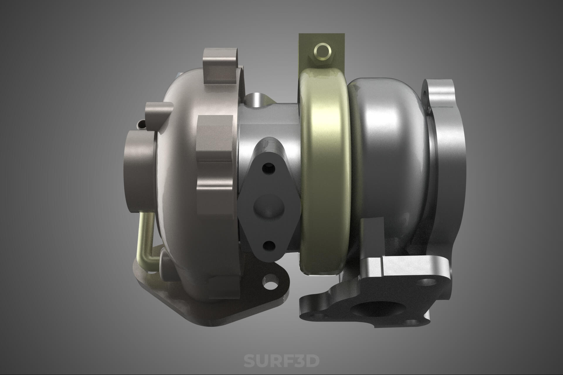 Turbo Turbocharger Blower Turbine Compressor Boost Engine HP 3D Model