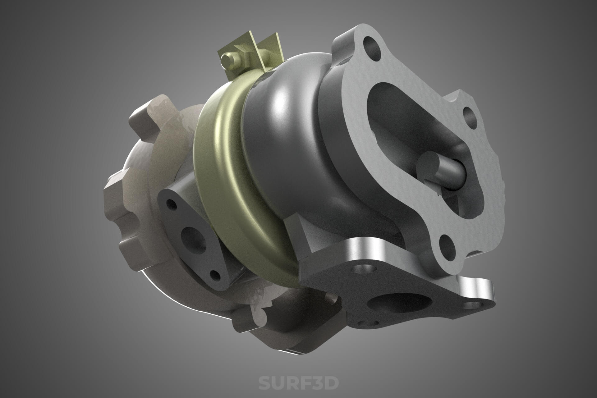 Turbo Turbocharger Blower Turbine Compressor Boost Engine HP 3D Model