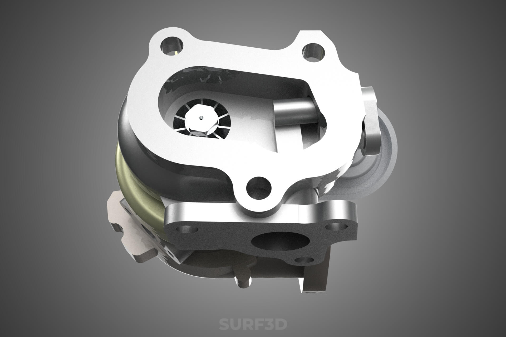 Turbo Turbocharger Blower Turbine Compressor Boost Engine HP 3D Model