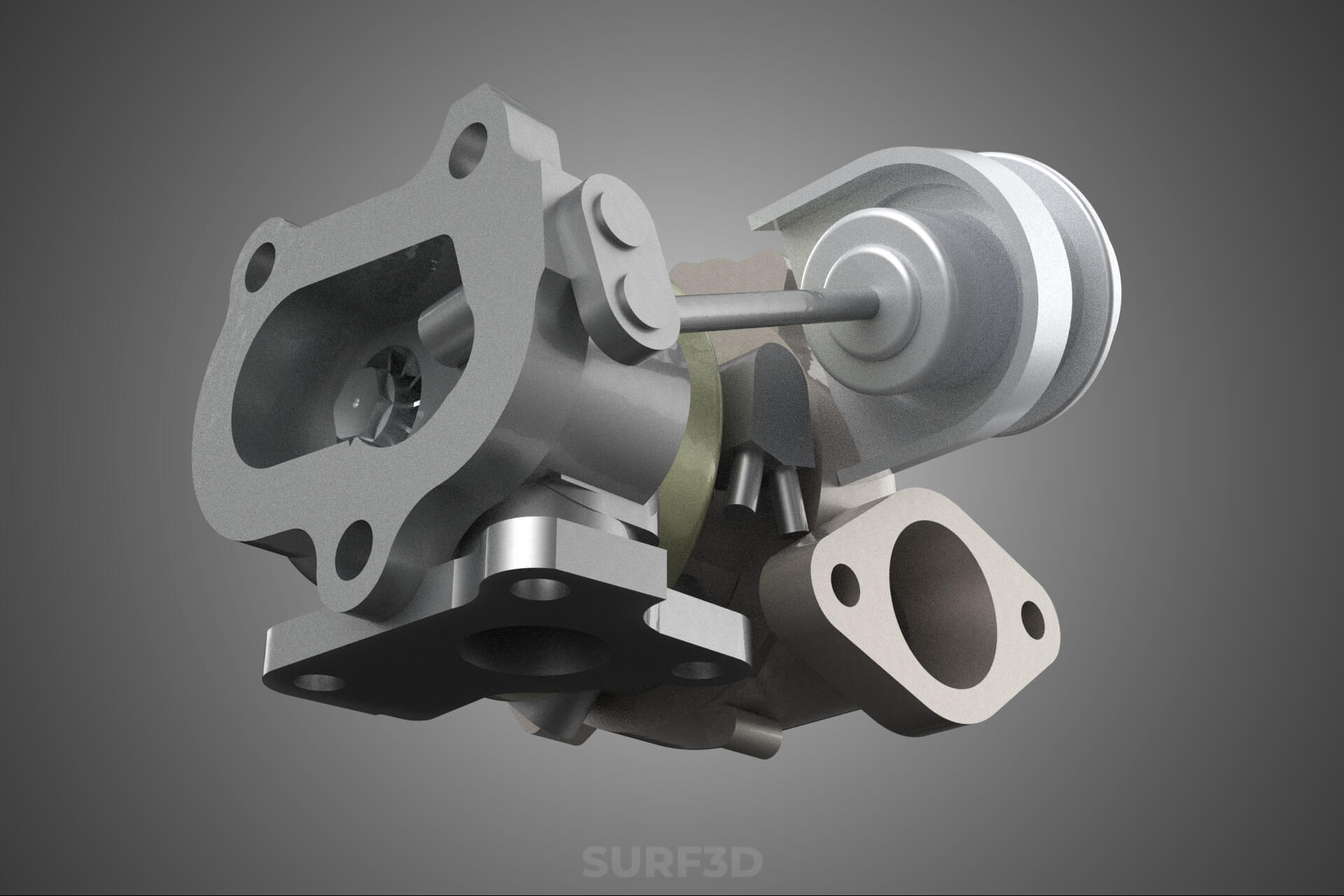Turbo Turbocharger Blower Turbine Compressor Boost Engine HP 3D Model