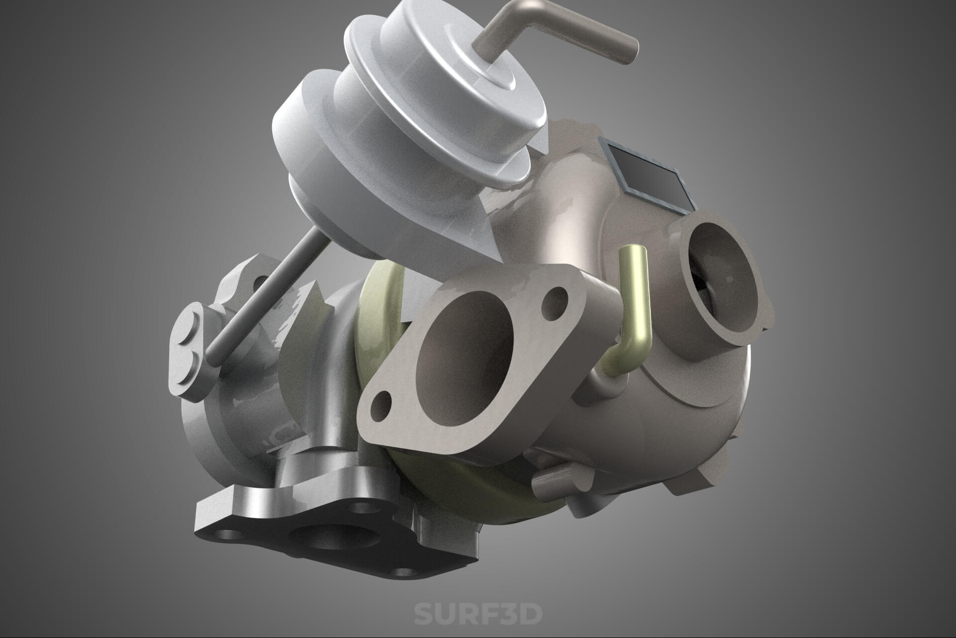 Turbo Turbocharger Blower Turbine Compressor Boost Engine HP 3D Model