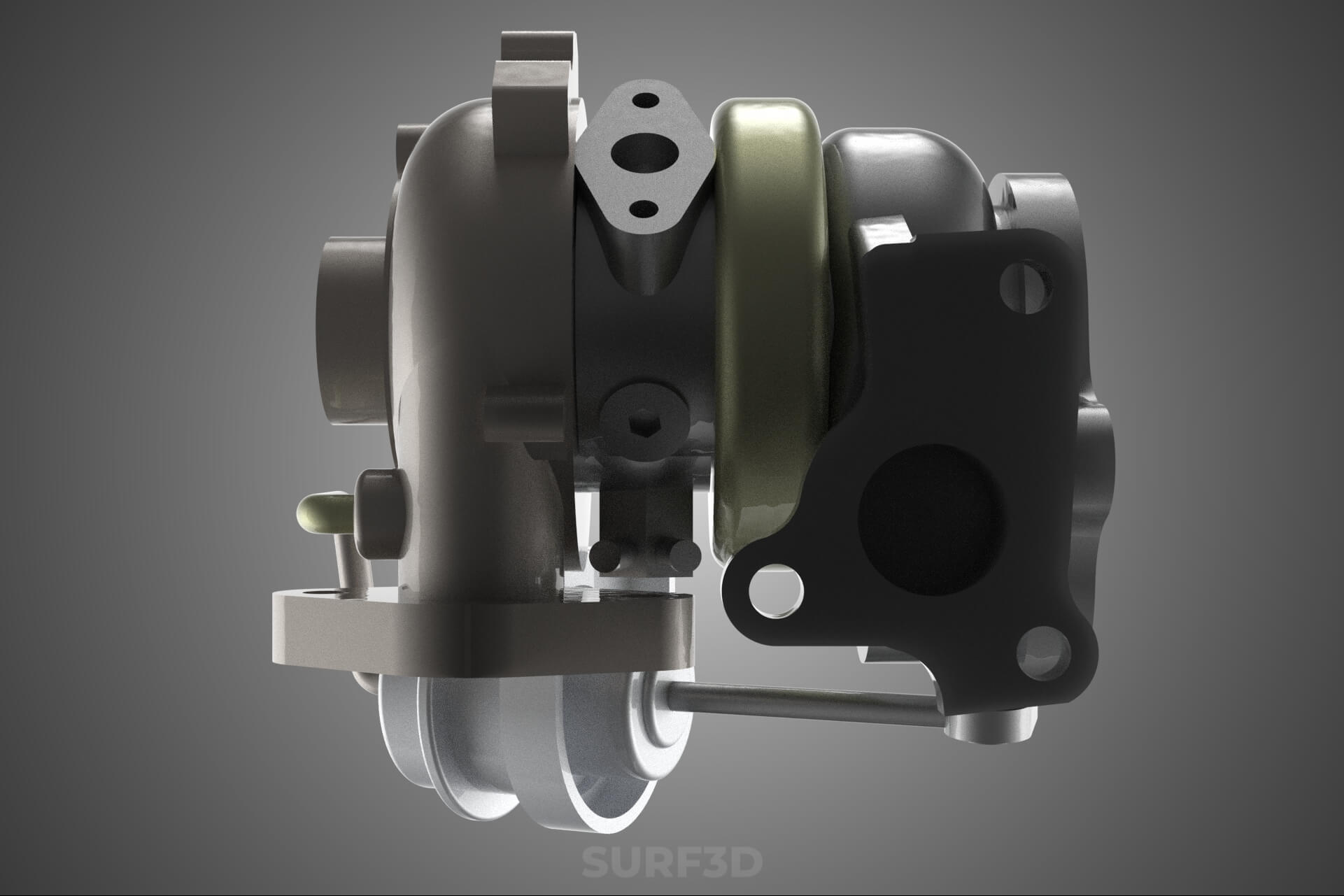 Turbo Turbocharger Blower Turbine Compressor Boost Engine HP 3D Model
