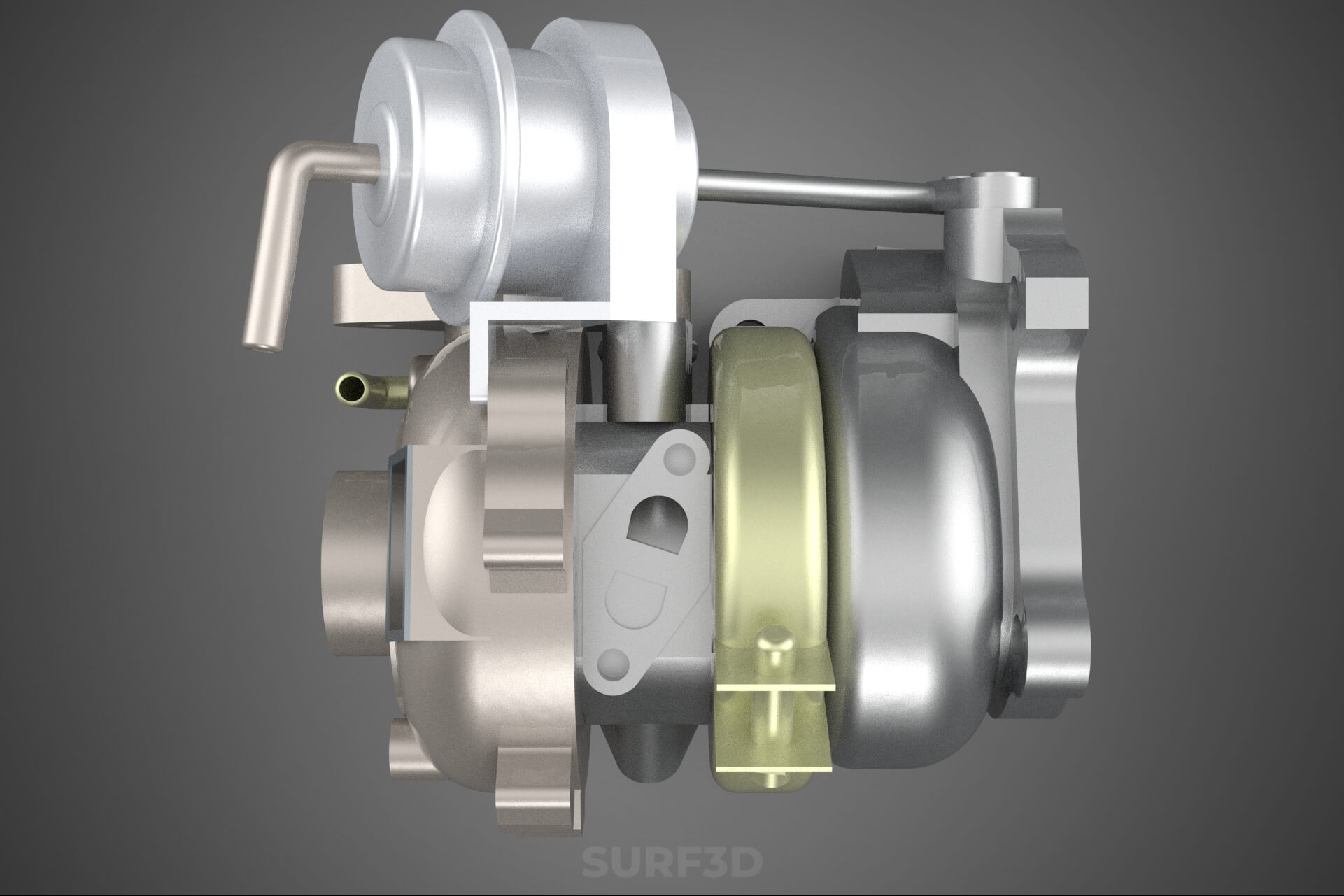 Turbo Turbocharger Blower Turbine Compressor Boost Engine HP 3D Model