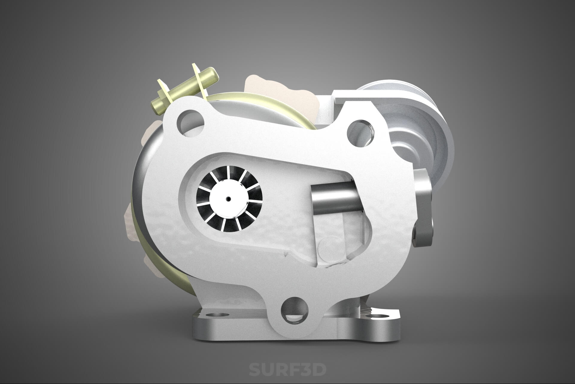 Turbo Turbocharger Blower Turbine Compressor Boost Engine HP 3D Model