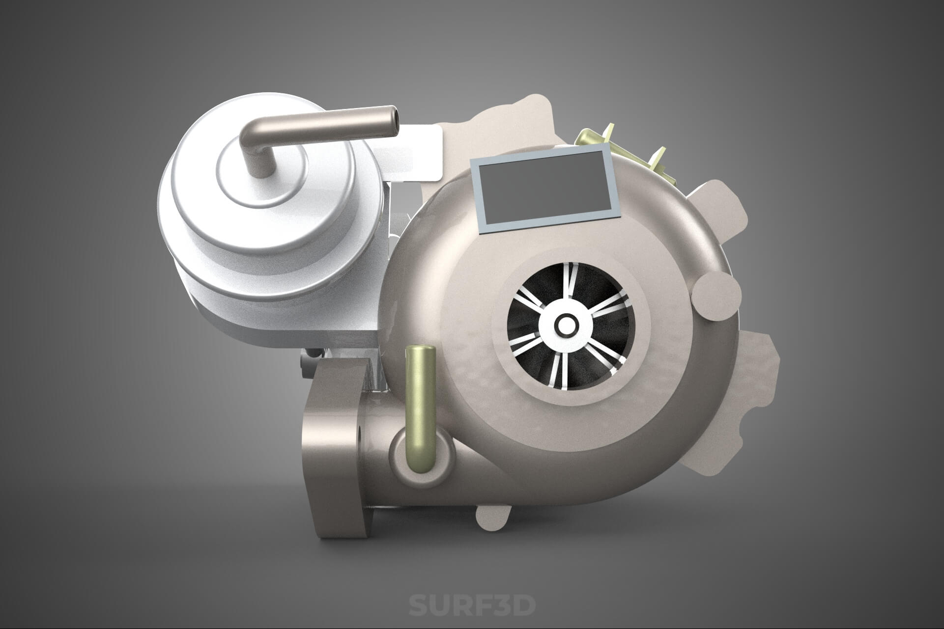 Turbo Turbocharger Blower Turbine Compressor Boost Engine HP 3D Model