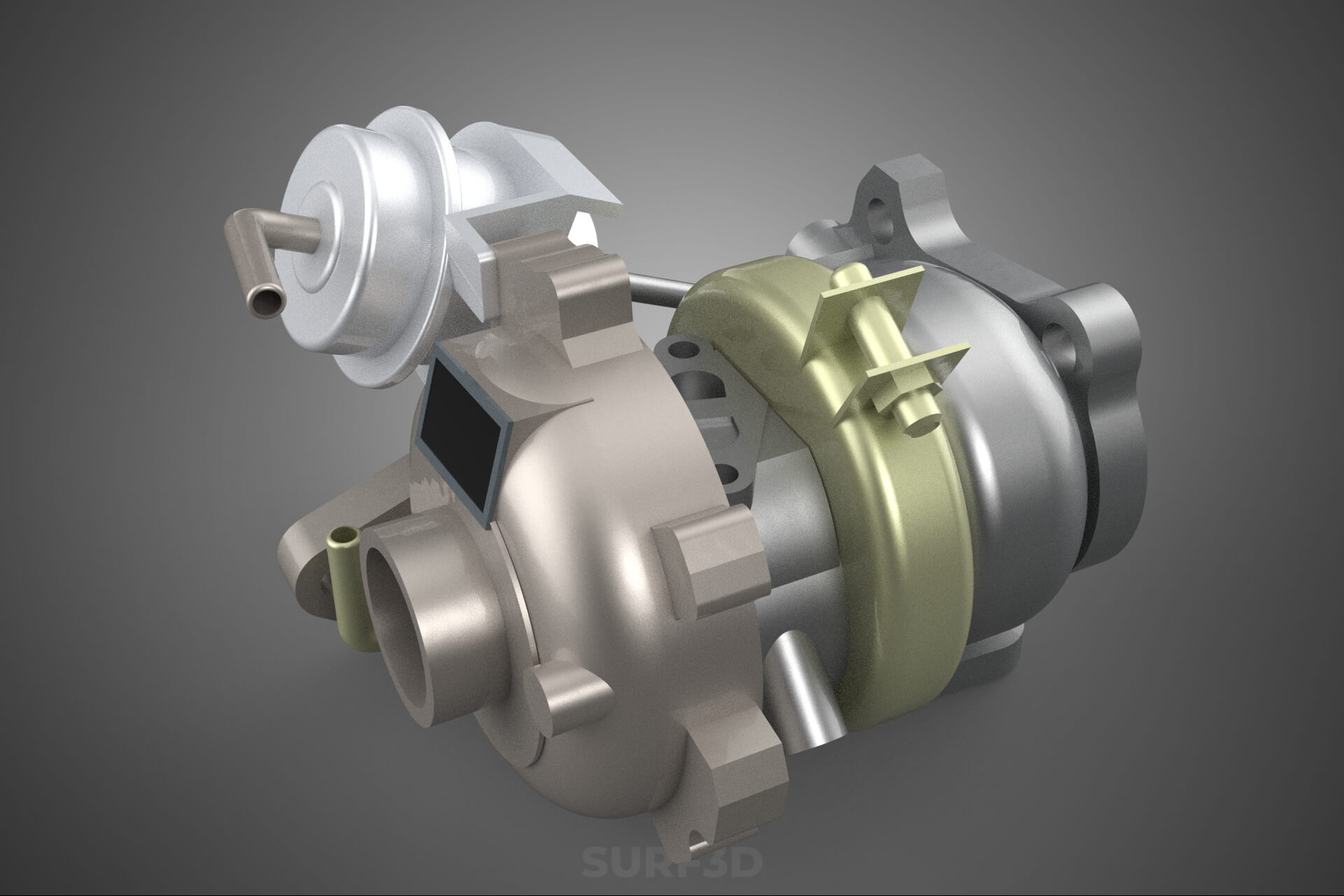 Turbo Turbocharger Blower Turbine Compressor Boost Engine HP 3D Model