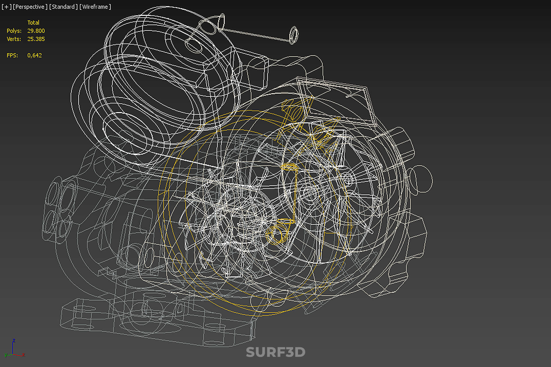 Turbo Turbocharger Blower Turbine Compressor Boost Engine HP 3D Model