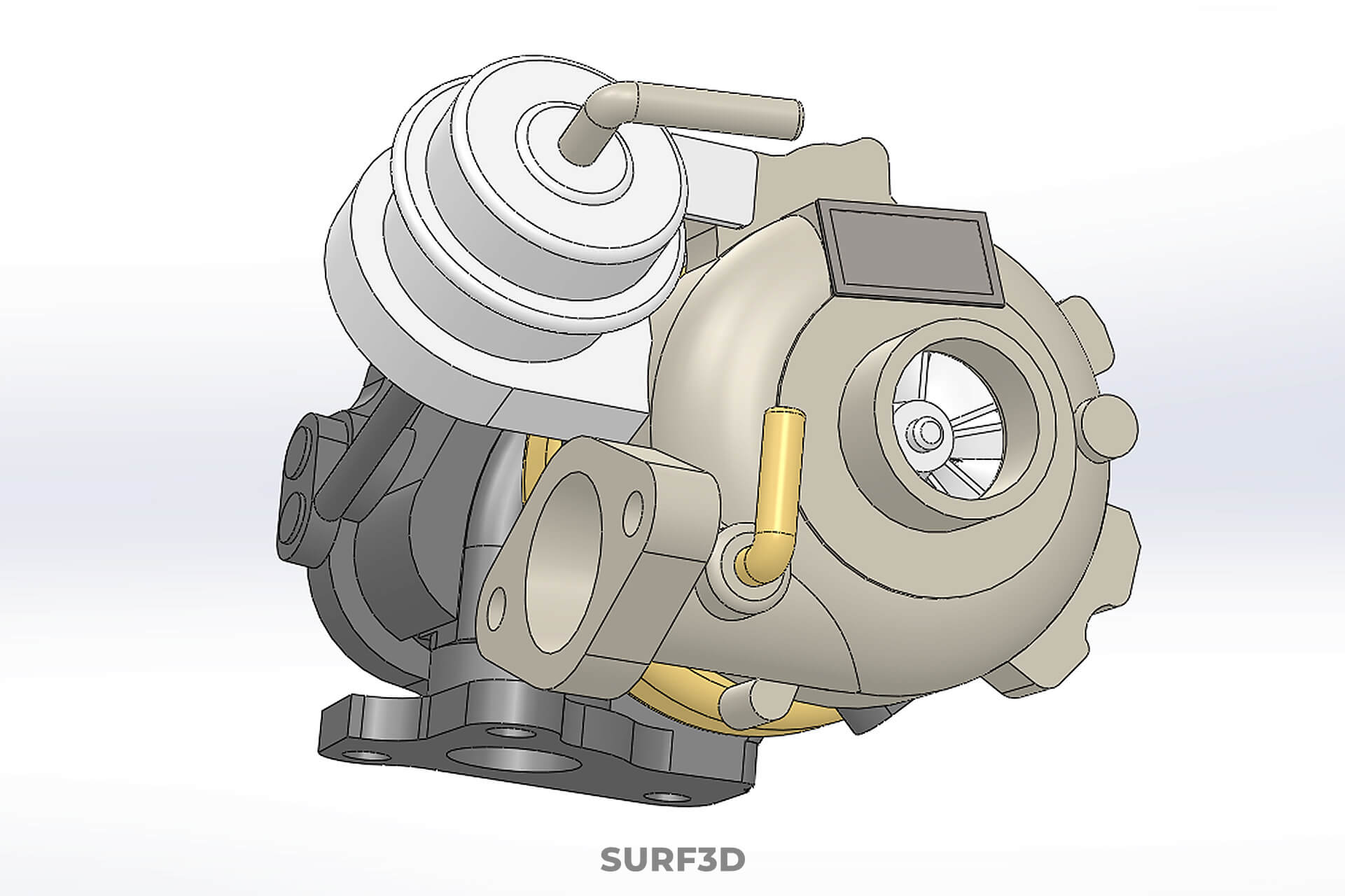 Turbo Turbocharger Blower Turbine Compressor Boost Engine HP 3D Model