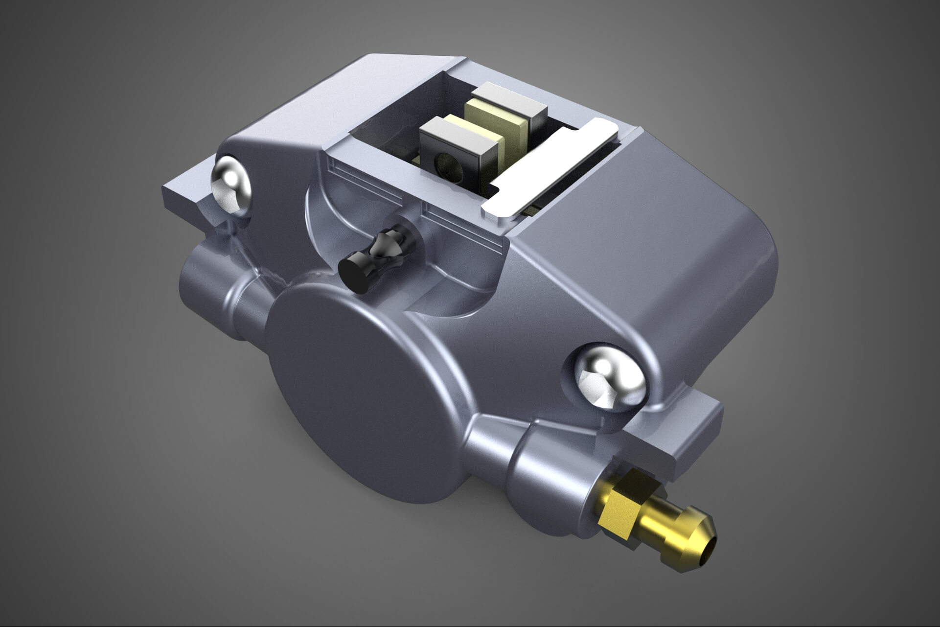 Two 2 Pot Fixed Opposed Cylinder Piston Disc Brake Caliper 3D Model