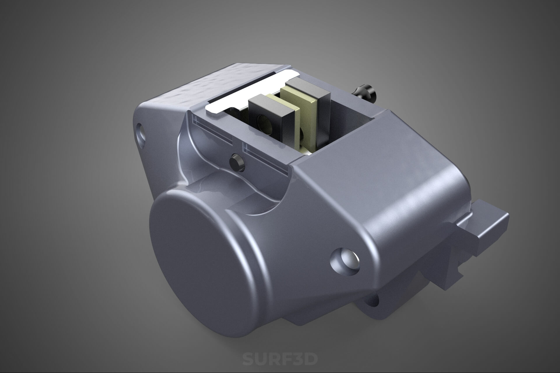 Two 2 Pot Fixed Opposed Cylinder Piston Disc Brake Caliper 3D Model