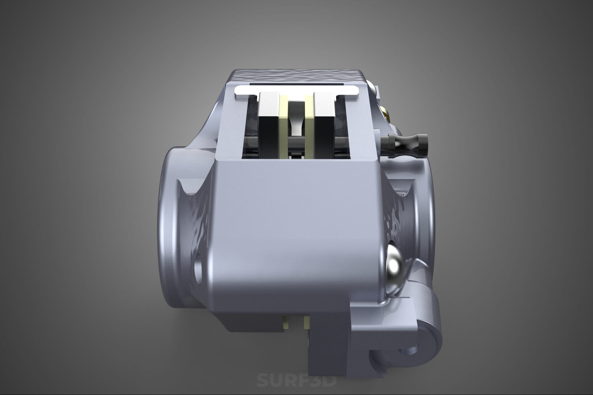 Two 2 Pot Fixed Opposed Cylinder Piston Disc Brake Caliper 3D Model
