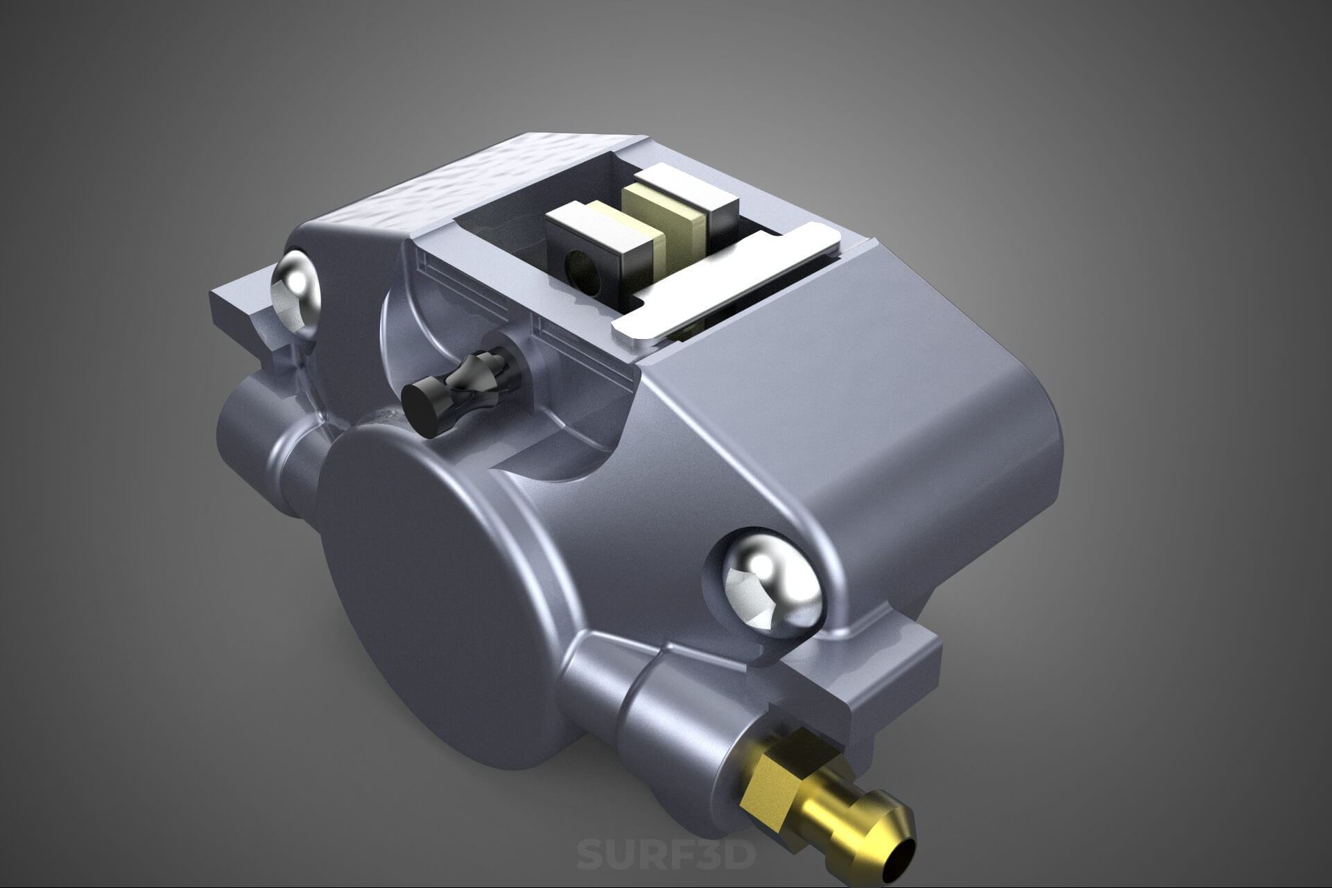 Two 2 Pot Fixed Opposed Cylinder Piston Disc Brake Caliper 3D Model