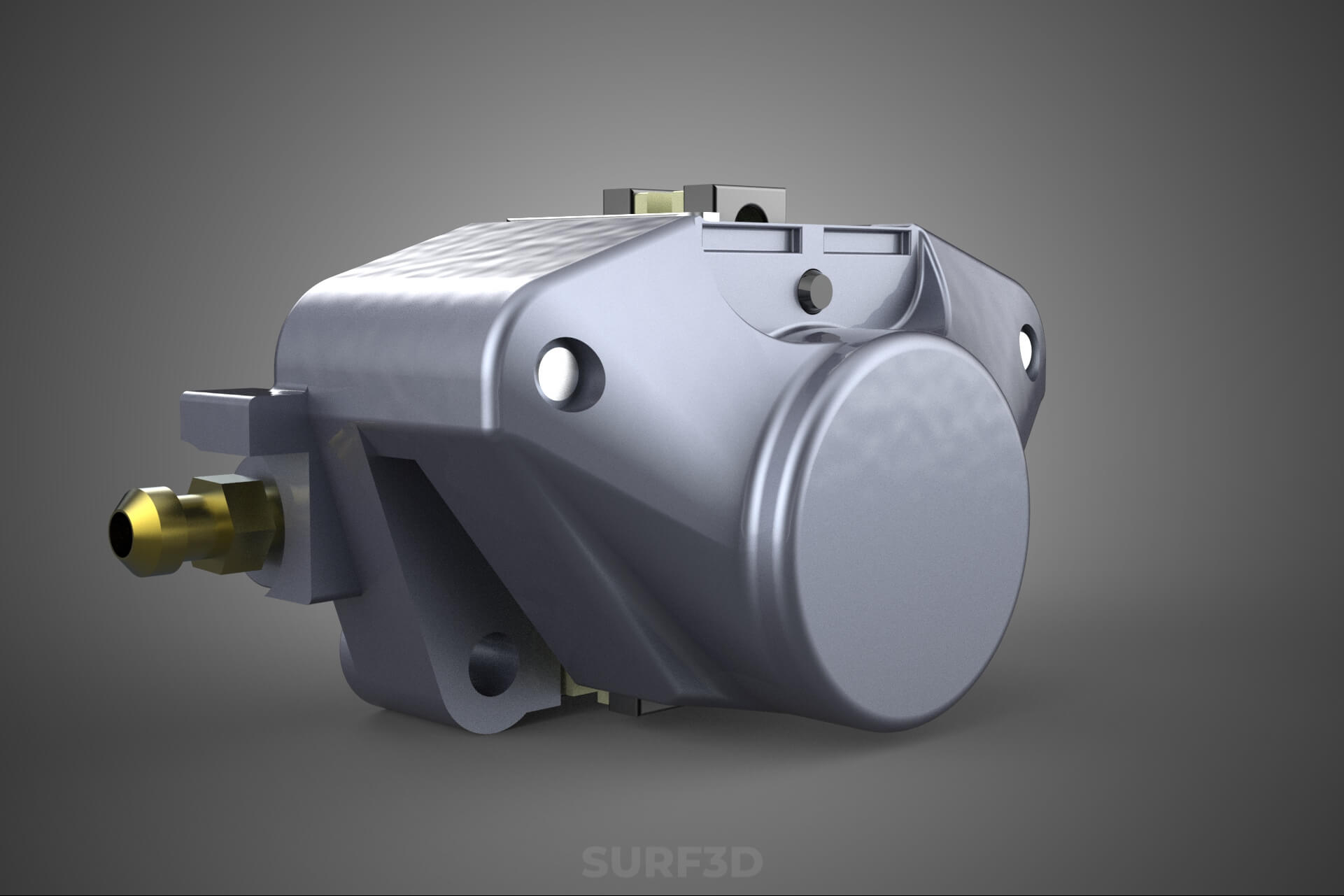 Two 2 Pot Fixed Opposed Cylinder Piston Disc Brake Caliper 3D Model