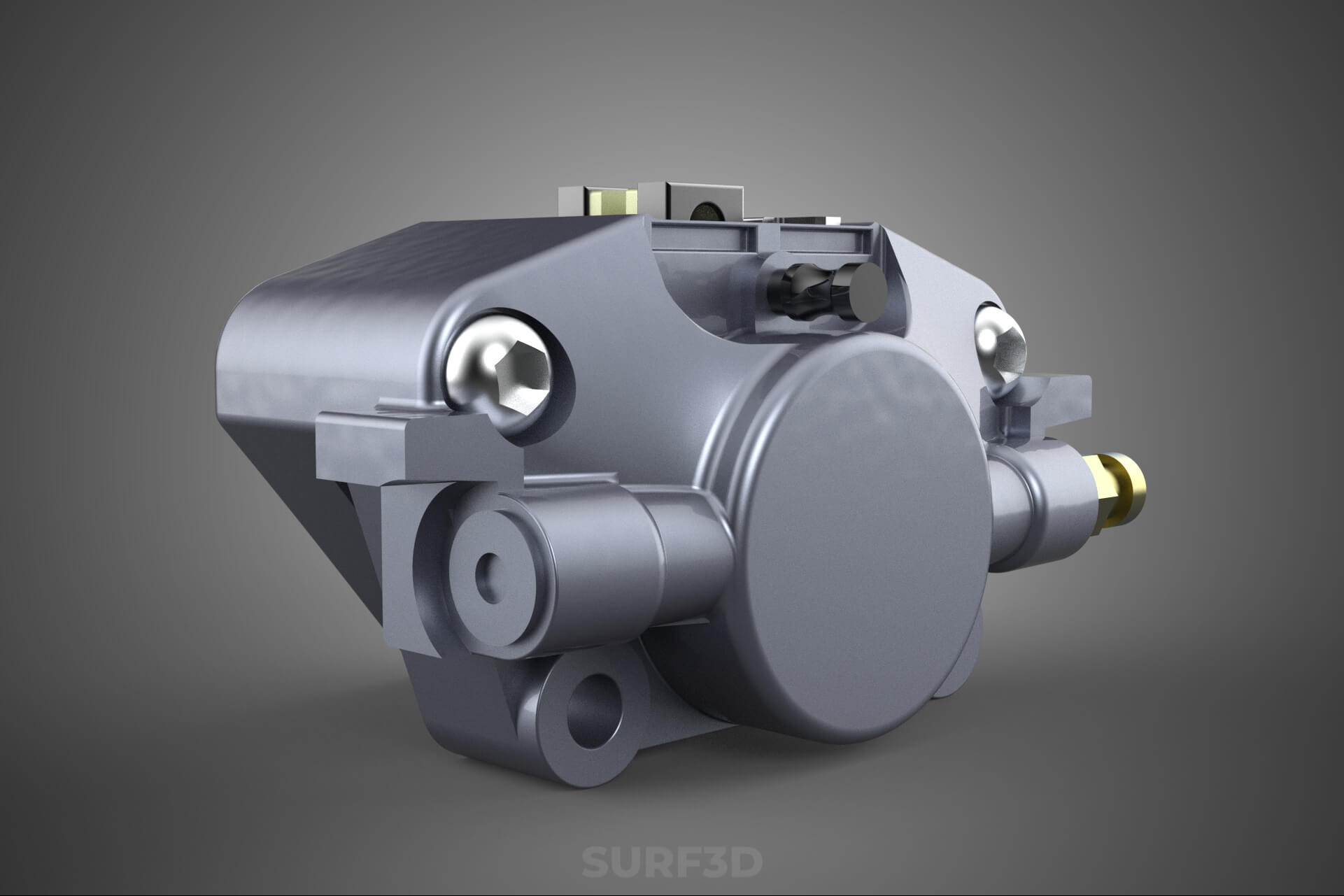 Two 2 Pot Fixed Opposed Cylinder Piston Disc Brake Caliper 3D Model
