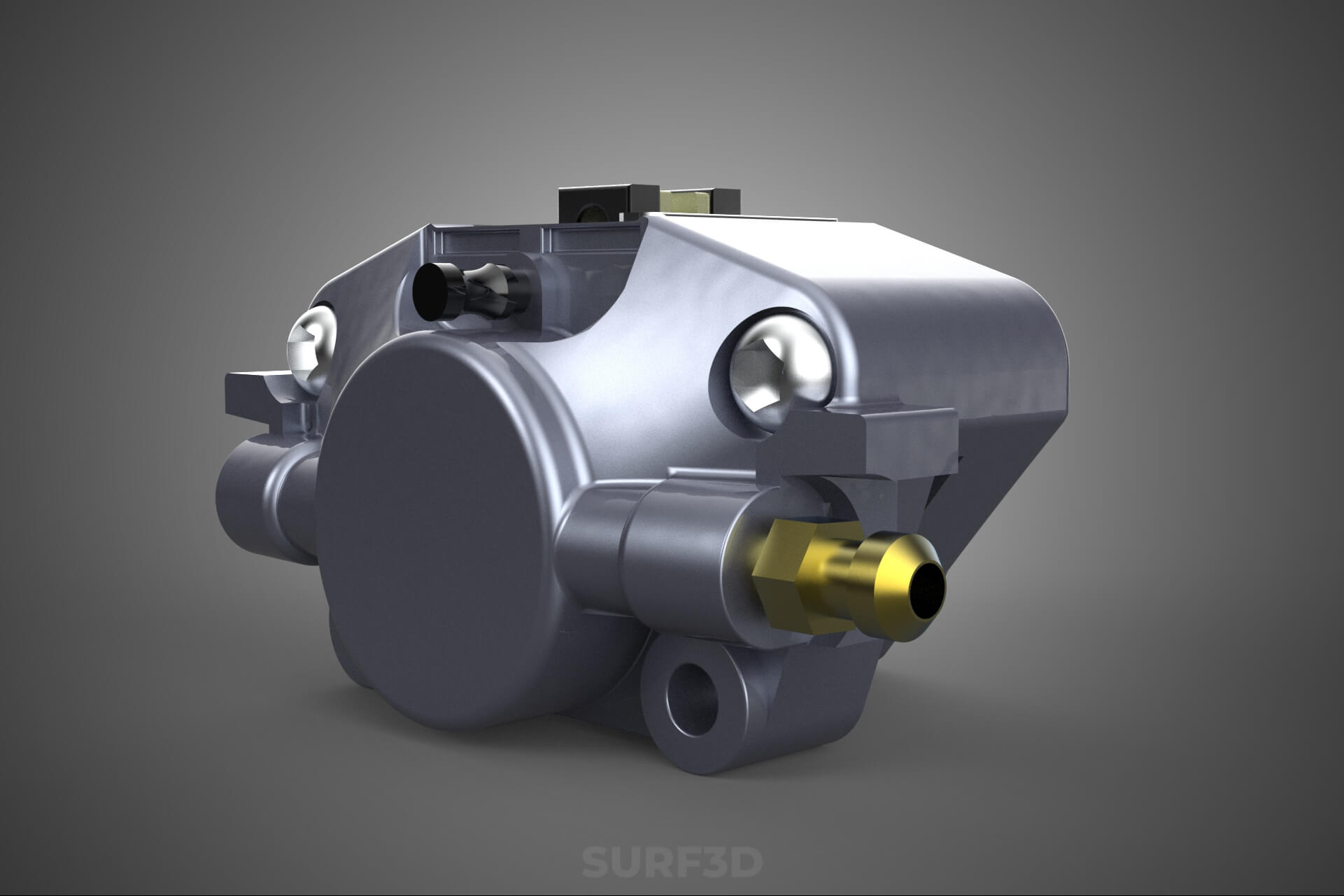 Two 2 Pot Fixed Opposed Cylinder Piston Disc Brake Caliper 3D Model