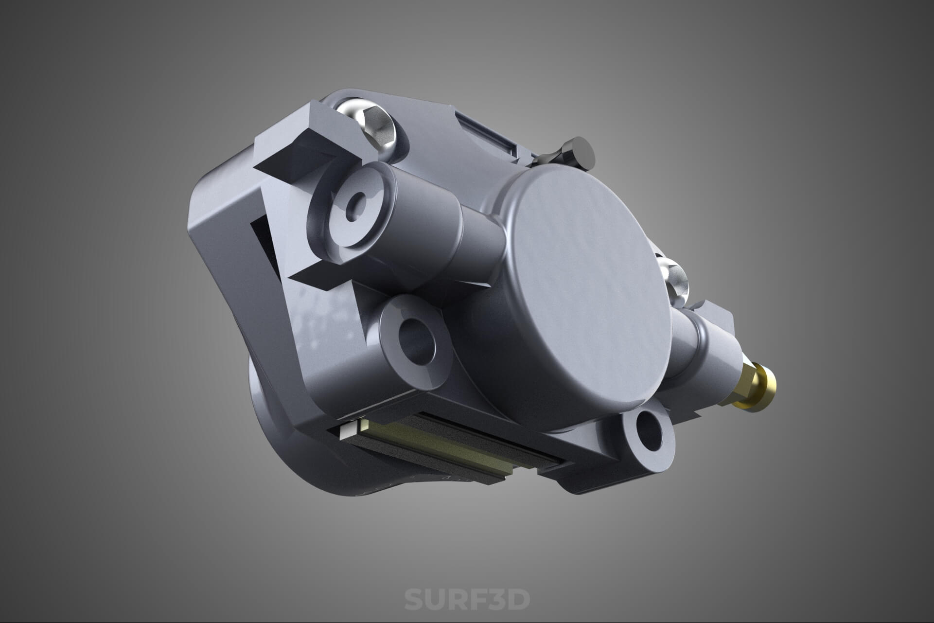 Two 2 Pot Fixed Opposed Cylinder Piston Disc Brake Caliper 3D Model