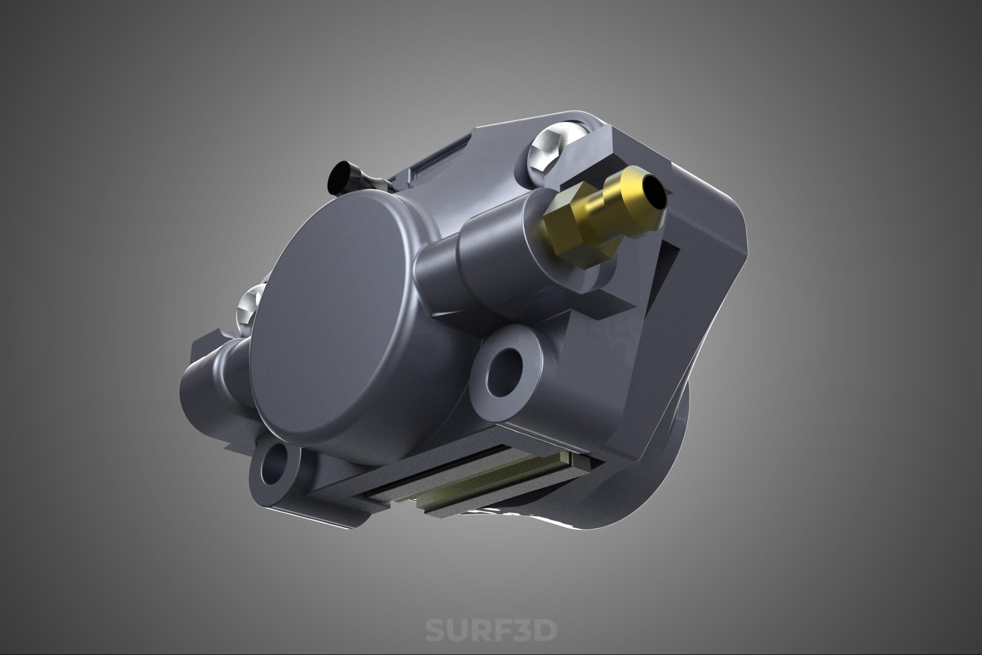 Two 2 Pot Fixed Opposed Cylinder Piston Disc Brake Caliper 3D Model