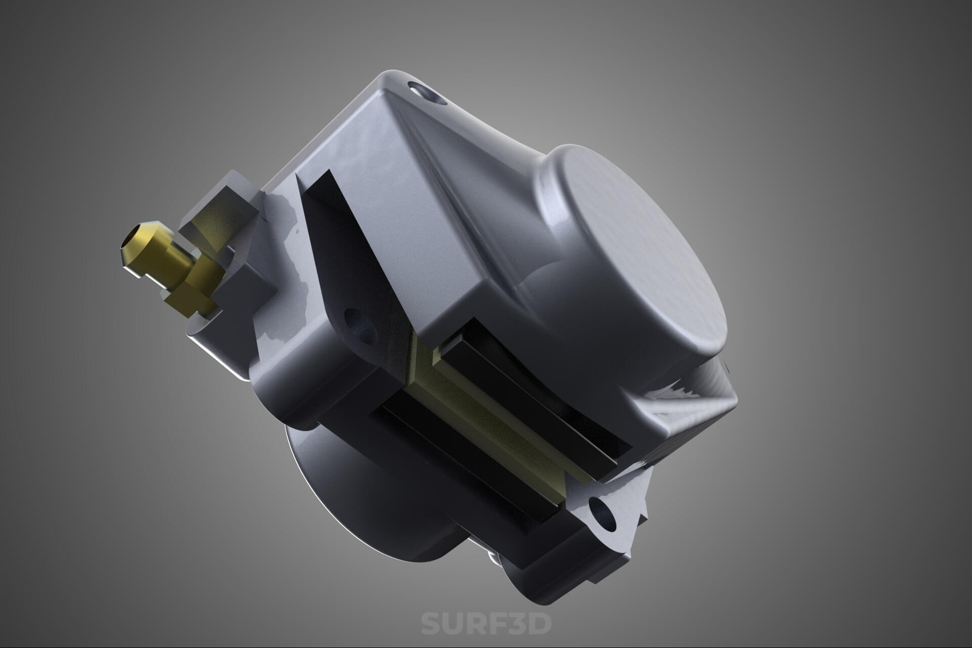 Two 2 Pot Fixed Opposed Cylinder Piston Disc Brake Caliper 3D Model