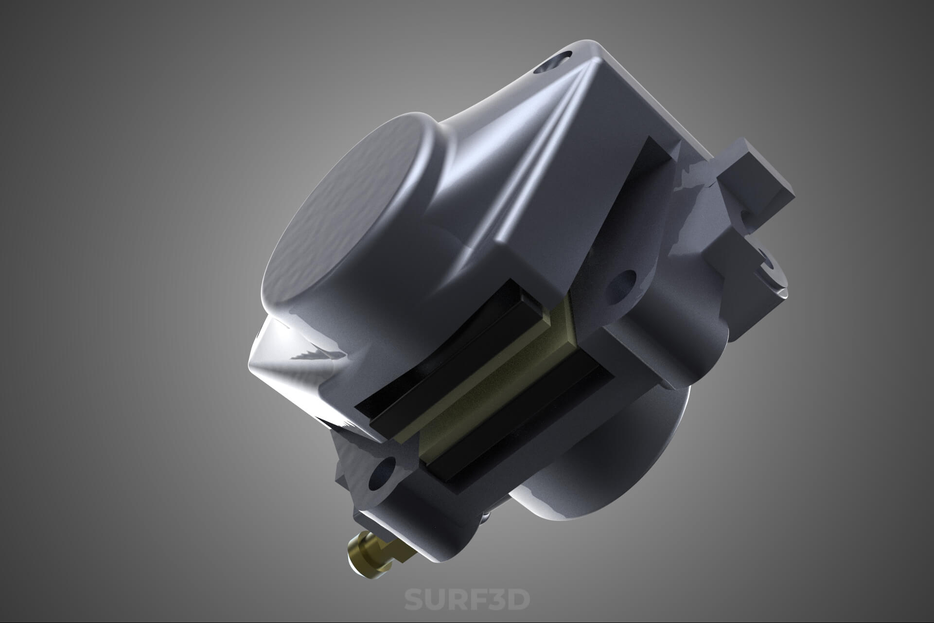 Two 2 Pot Fixed Opposed Cylinder Piston Disc Brake Caliper 3D Model