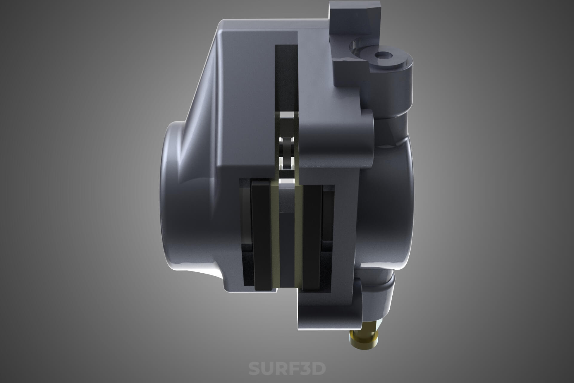 Two 2 Pot Fixed Opposed Cylinder Piston Disc Brake Caliper 3D Model