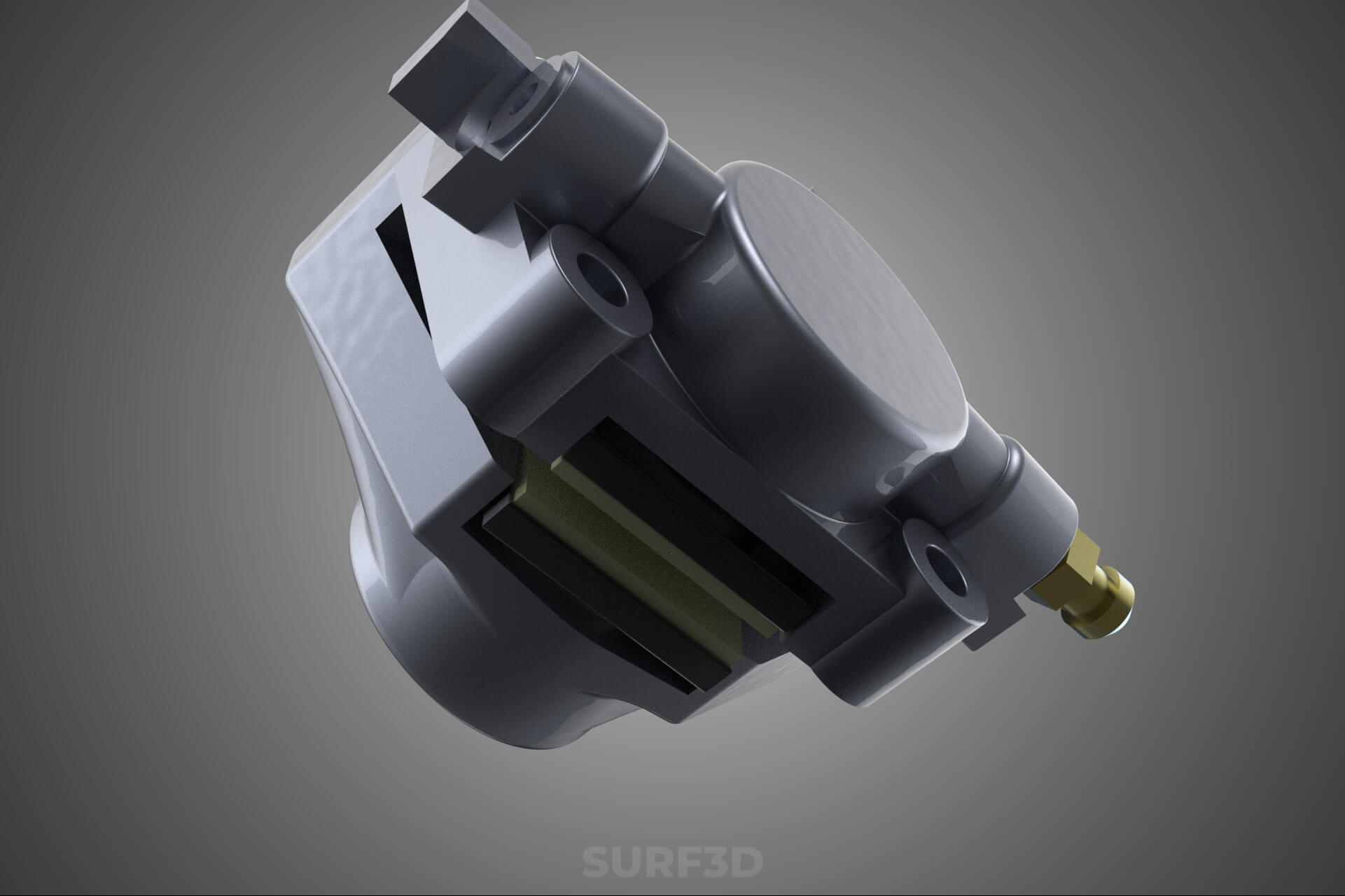 Two 2 Pot Fixed Opposed Cylinder Piston Disc Brake Caliper 3D Model