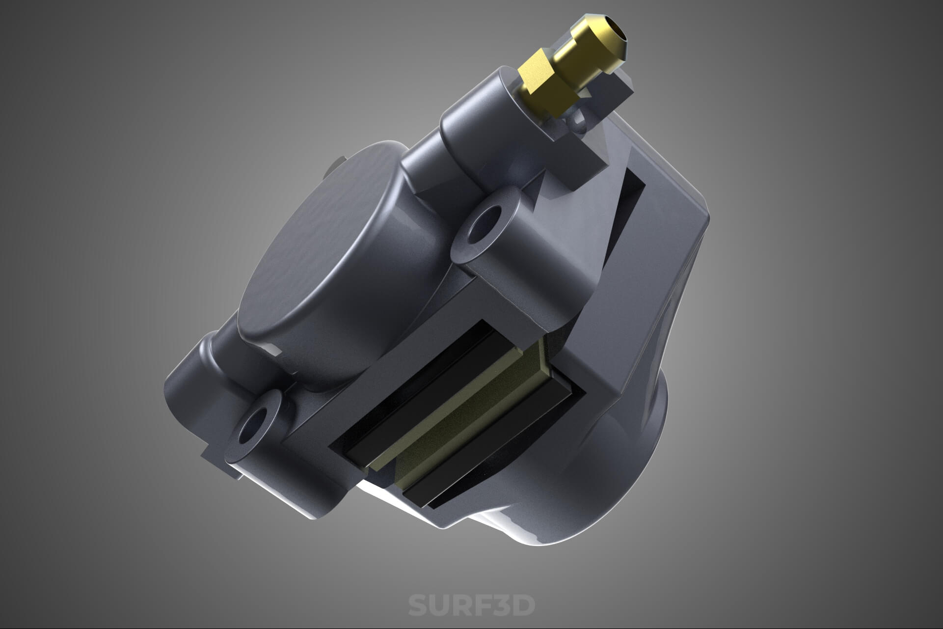 Two 2 Pot Fixed Opposed Cylinder Piston Disc Brake Caliper 3D Model