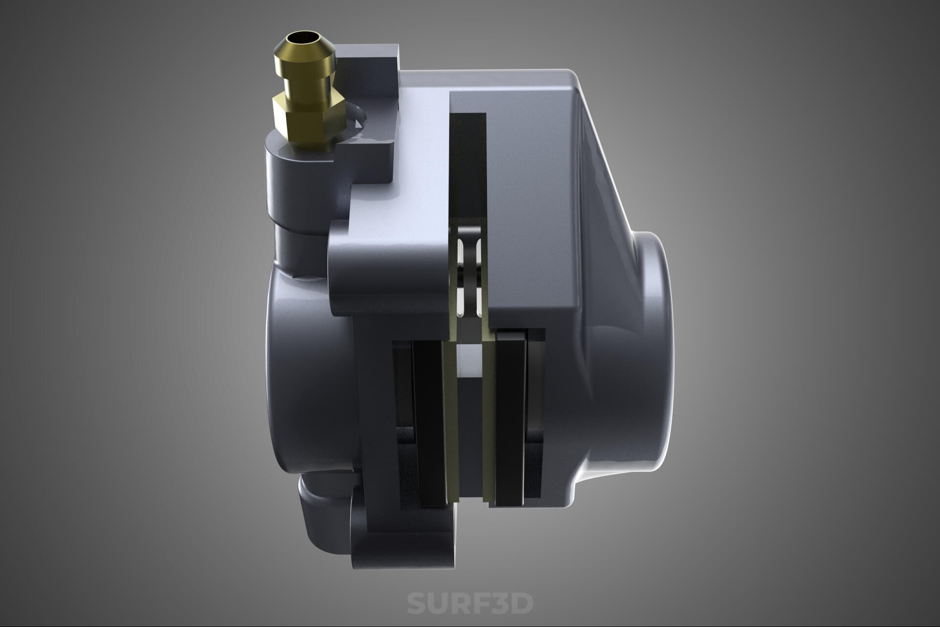 Two 2 Pot Fixed Opposed Cylinder Piston Disc Brake Caliper 3D Model
