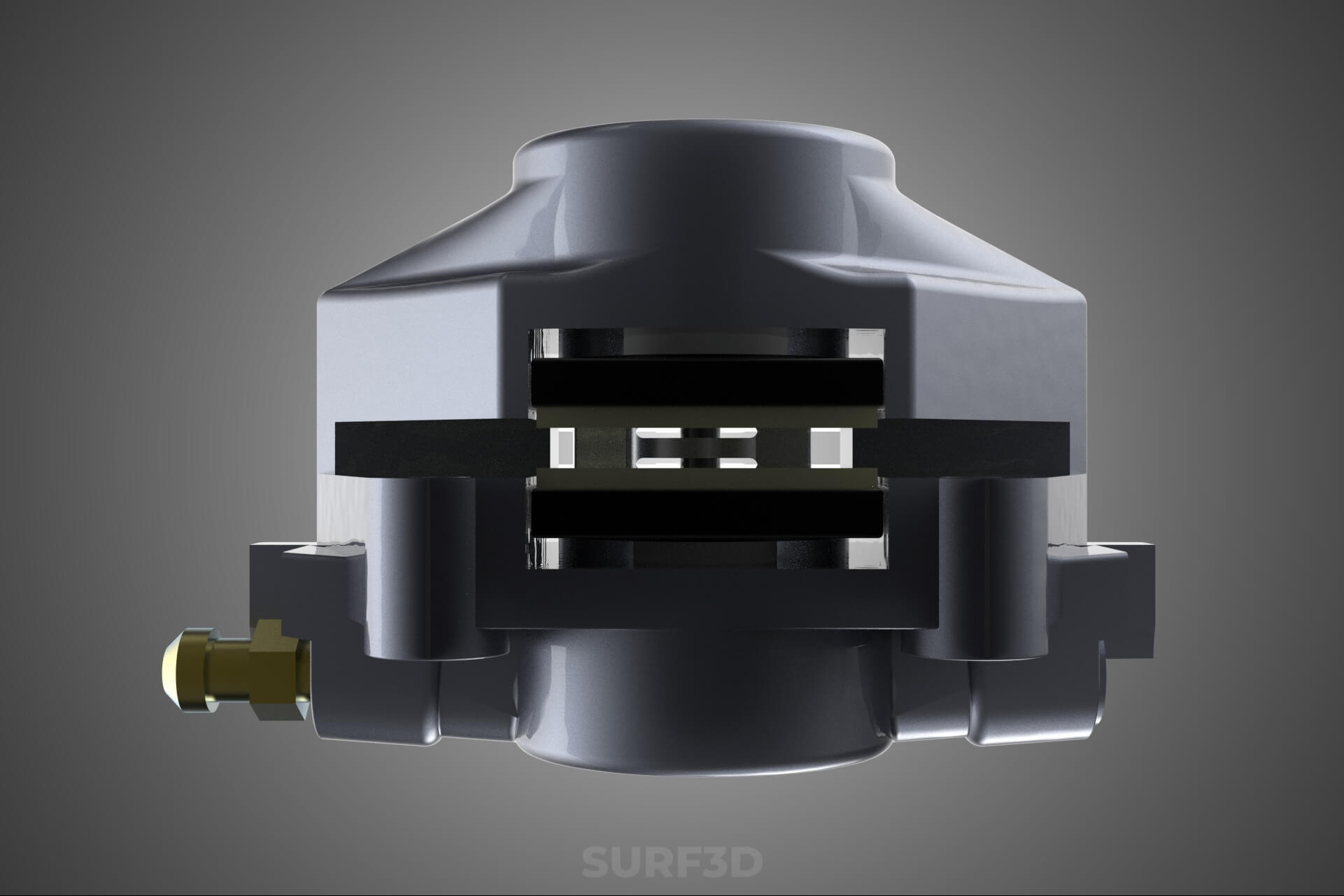 Two 2 Pot Fixed Opposed Cylinder Piston Disc Brake Caliper 3D Model