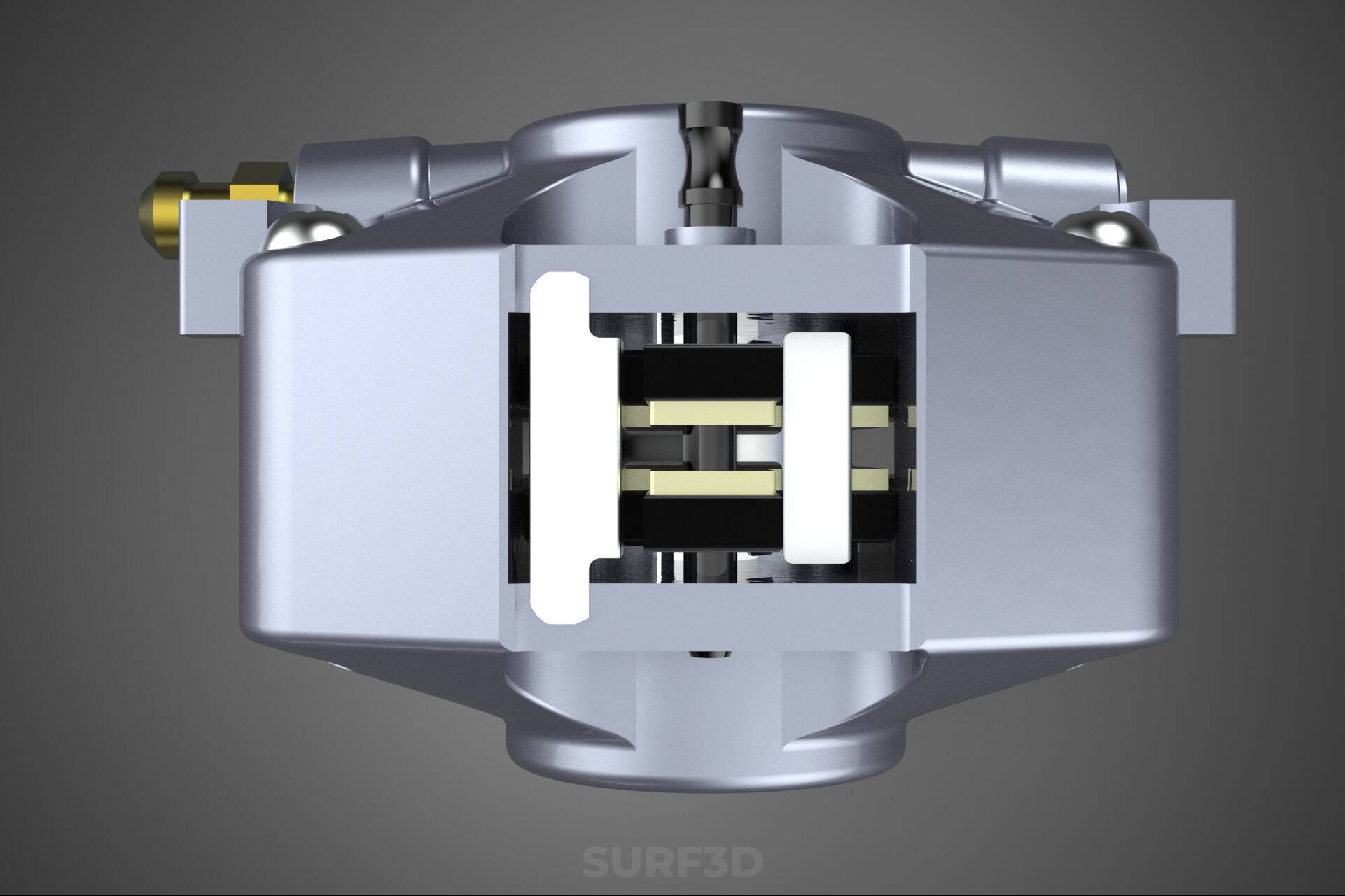 Two 2 Pot Fixed Opposed Cylinder Piston Disc Brake Caliper 3D Model