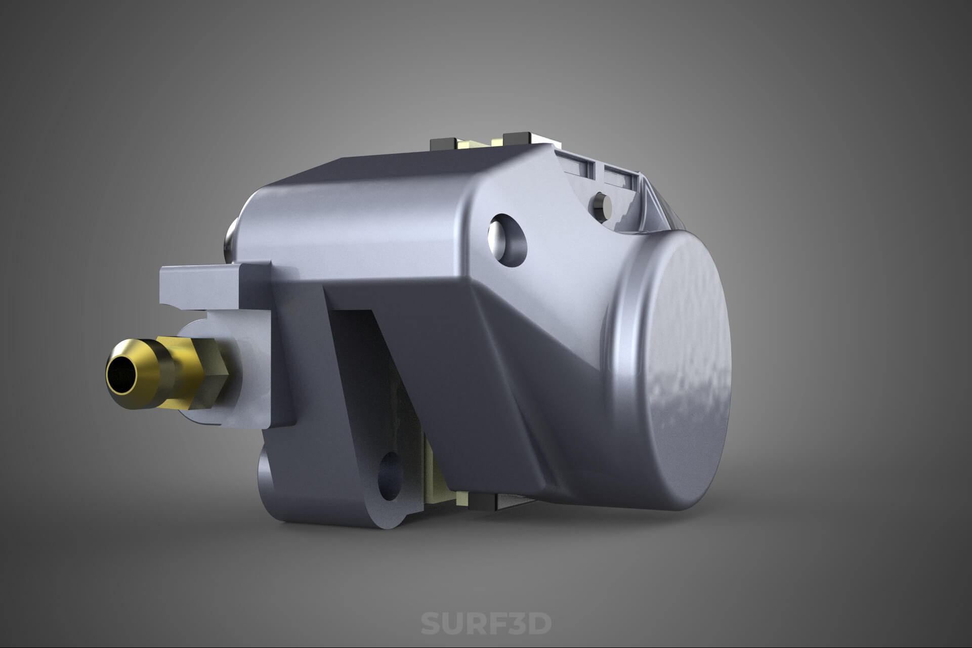 Two 2 Pot Fixed Opposed Cylinder Piston Disc Brake Caliper 3D Model