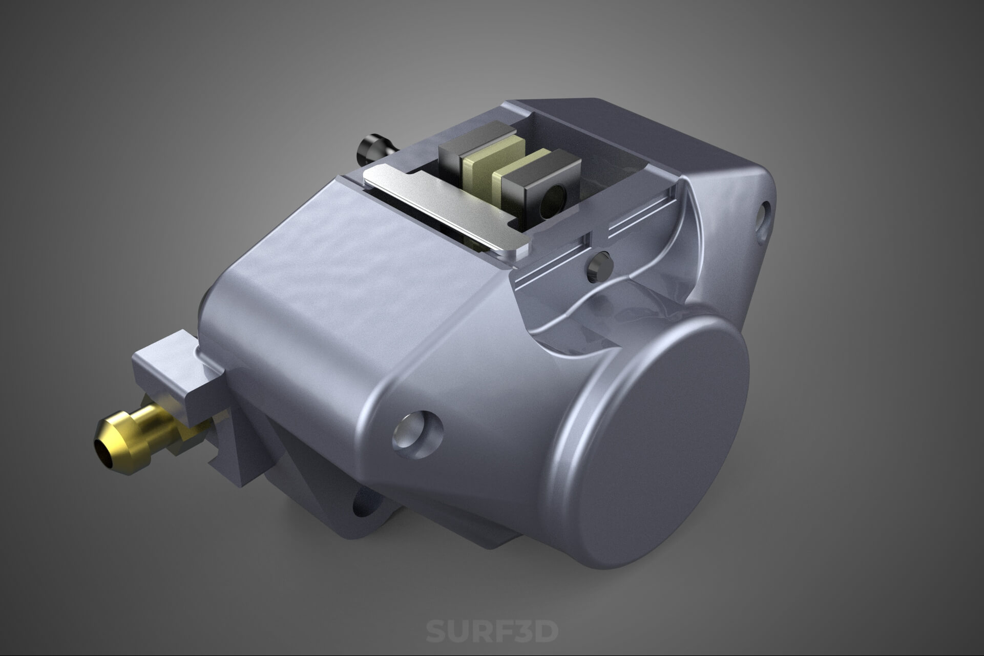 Two 2 Pot Fixed Opposed Cylinder Piston Disc Brake Caliper 3D Model