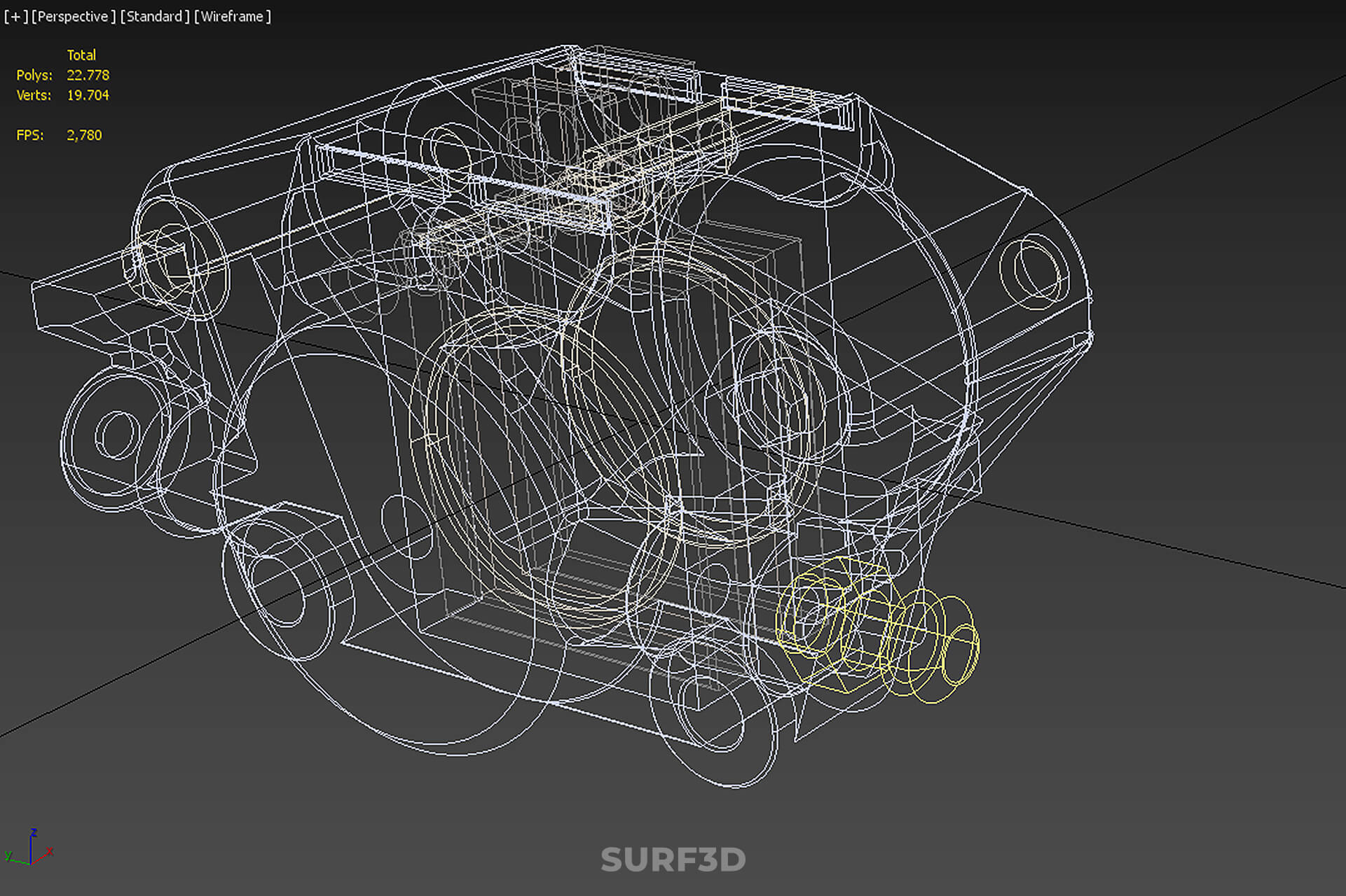 Two 2 Pot Fixed Opposed Cylinder Piston Disc Brake Caliper 3D Model