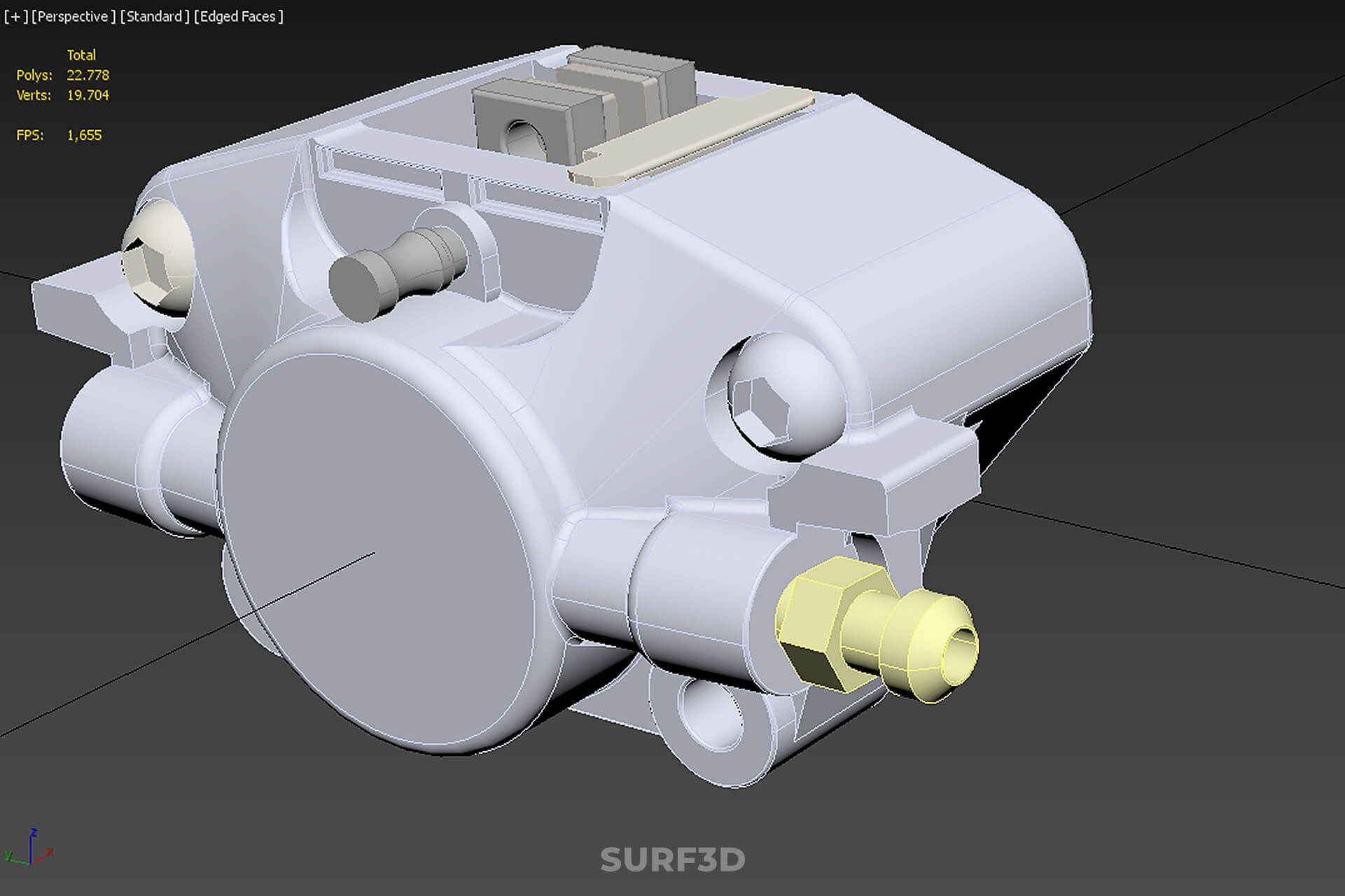 Two 2 Pot Fixed Opposed Cylinder Piston Disc Brake Caliper 3D Model