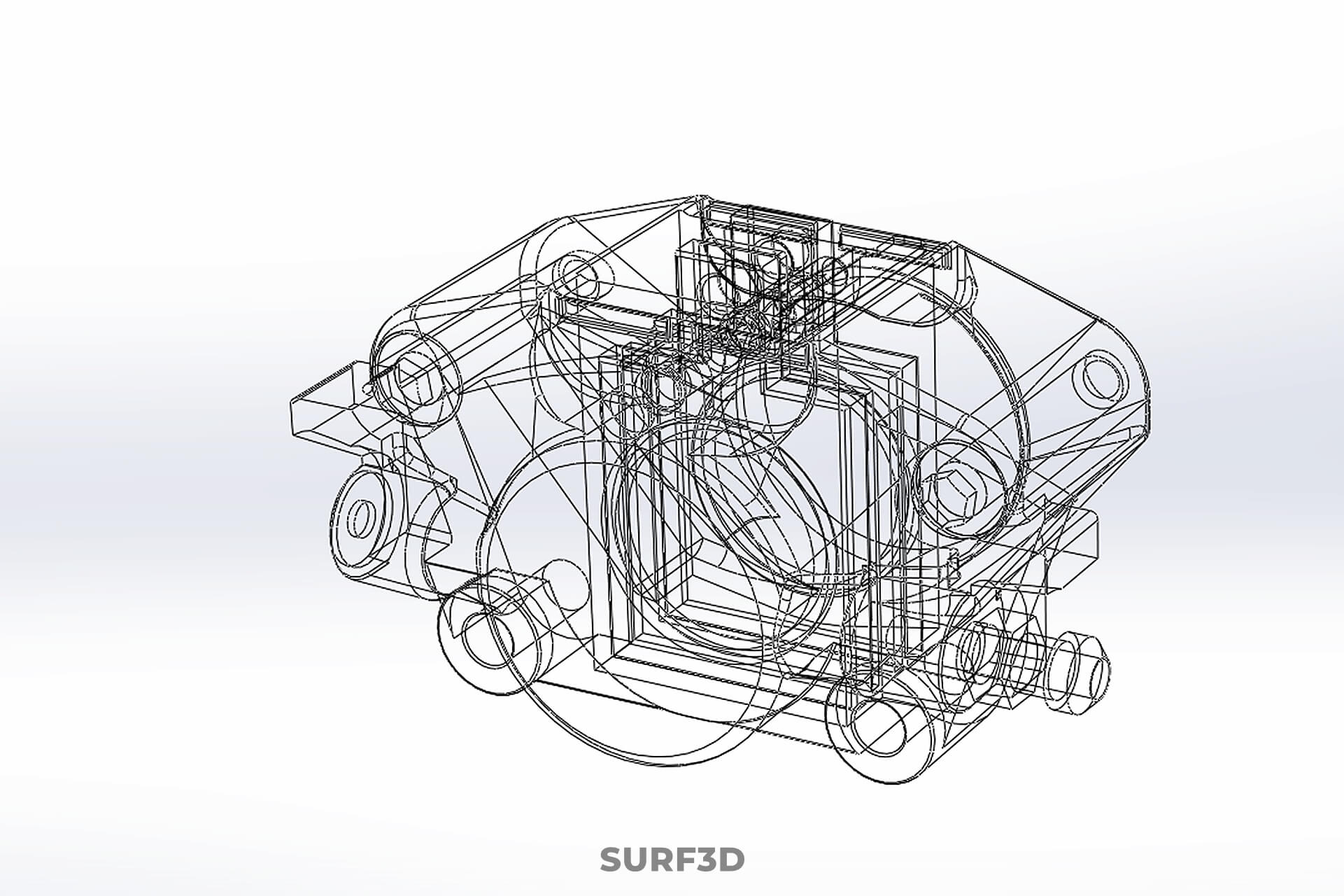 Two 2 Pot Fixed Opposed Cylinder Piston Disc Brake Caliper 3D Model