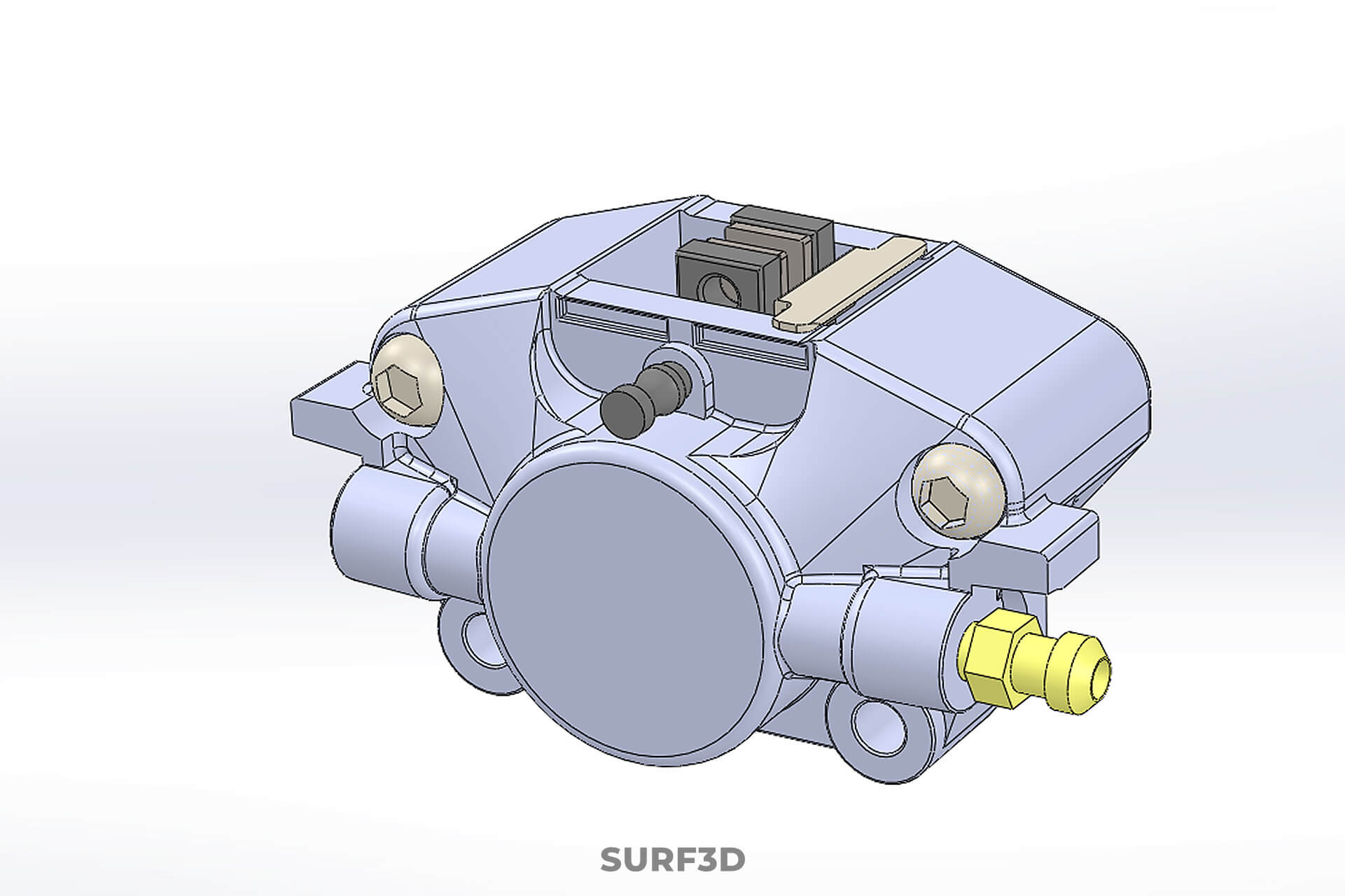 Two 2 Pot Fixed Opposed Cylinder Piston Disc Brake Caliper 3D Model